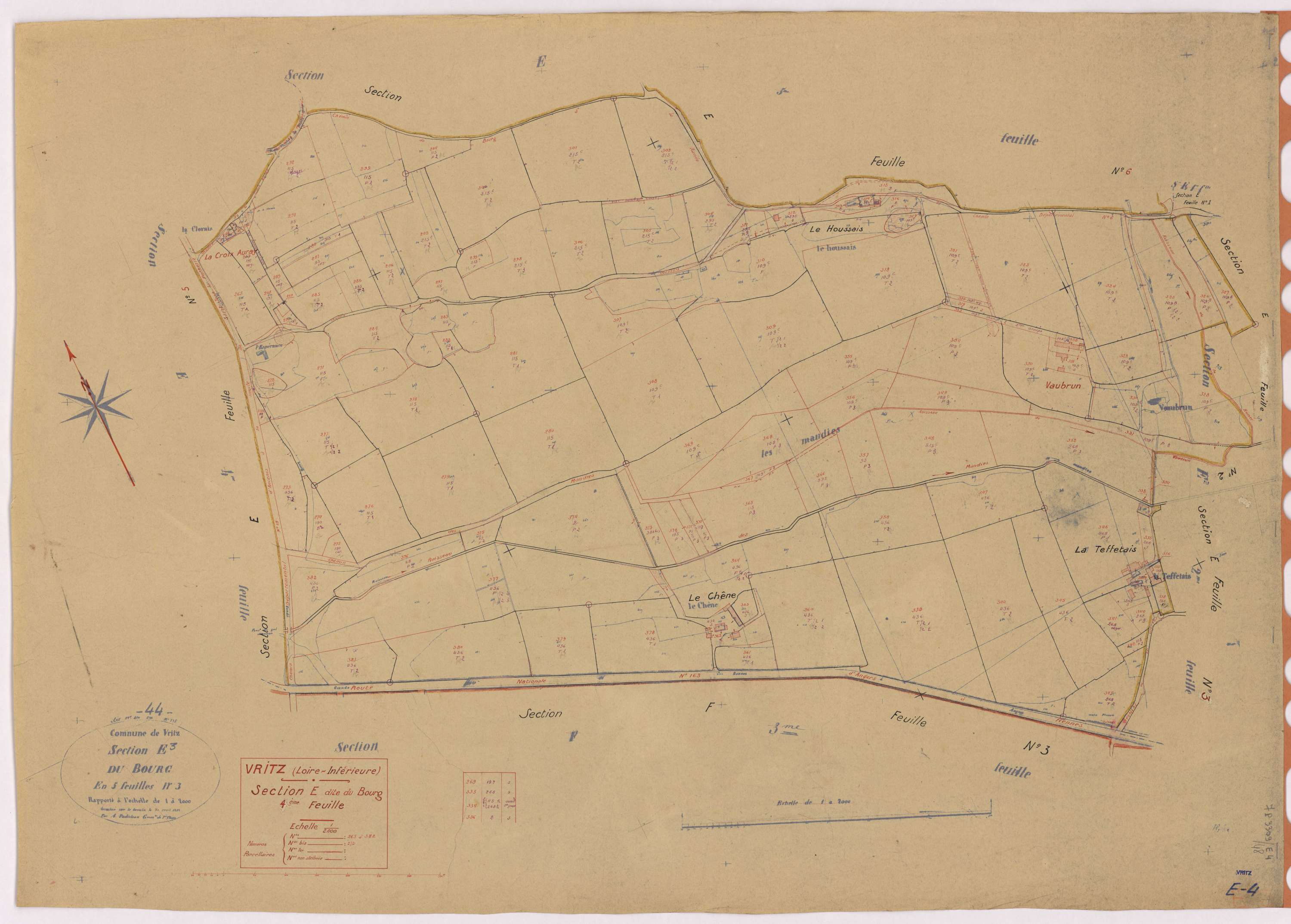 Vritz - Section E4 Bourg (section du) ; 265-382