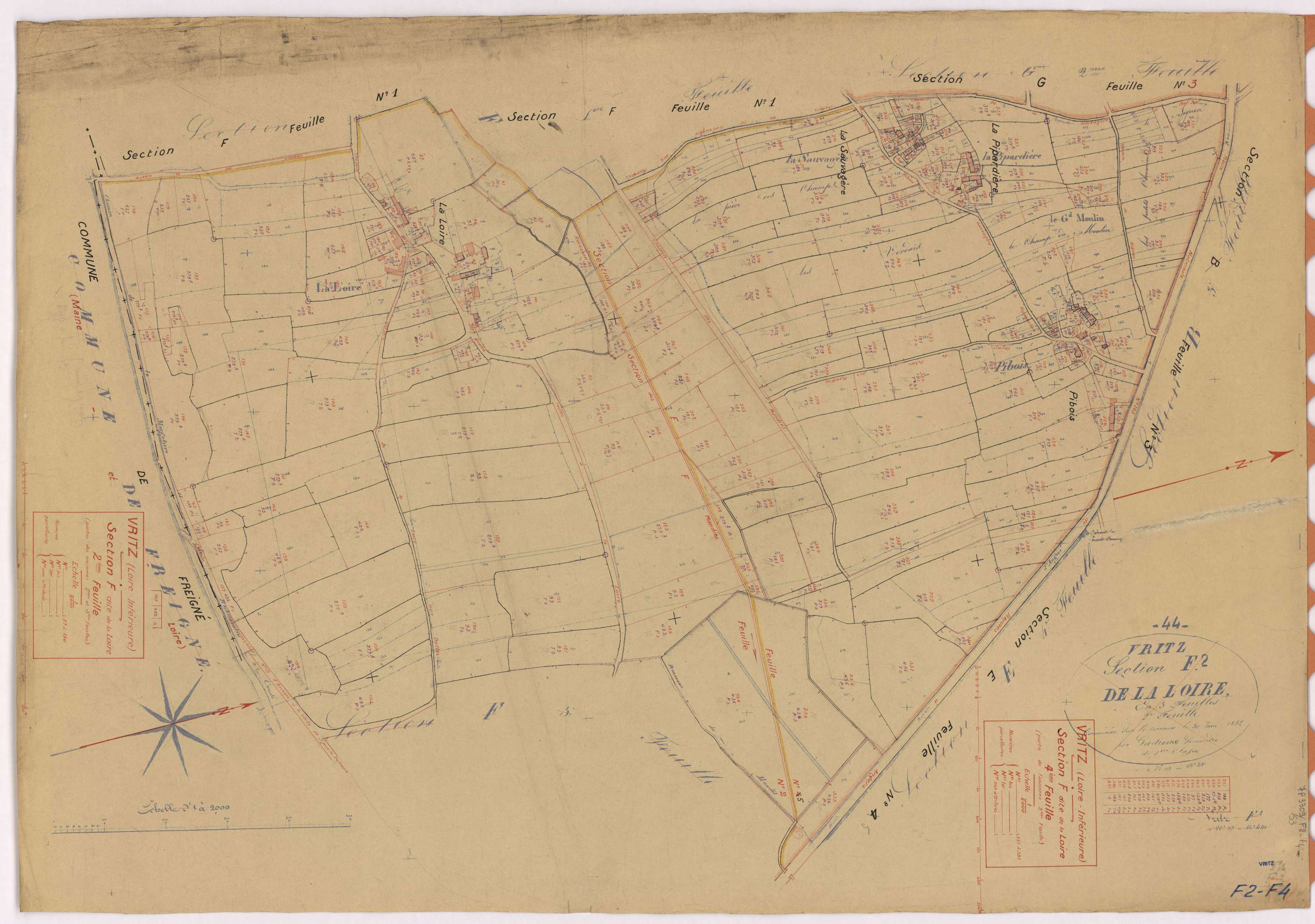 Vritz - Section F2 F4 Loire (section de La) ; 87-190 ; 251-391