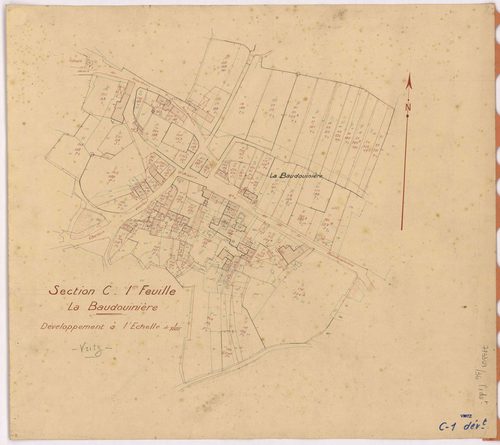 Vritz - Section C1 (développement) Baudouinière (section de La) ; 1-285 ; développement du village de La Baudouinière