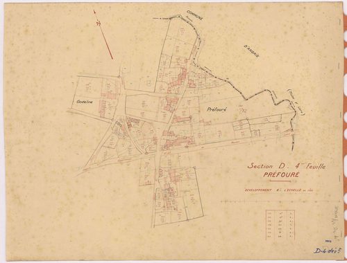Vritz - Section D4 (développement) Préfouré (section de) ; 311-484 ; développement du village de Préfouré