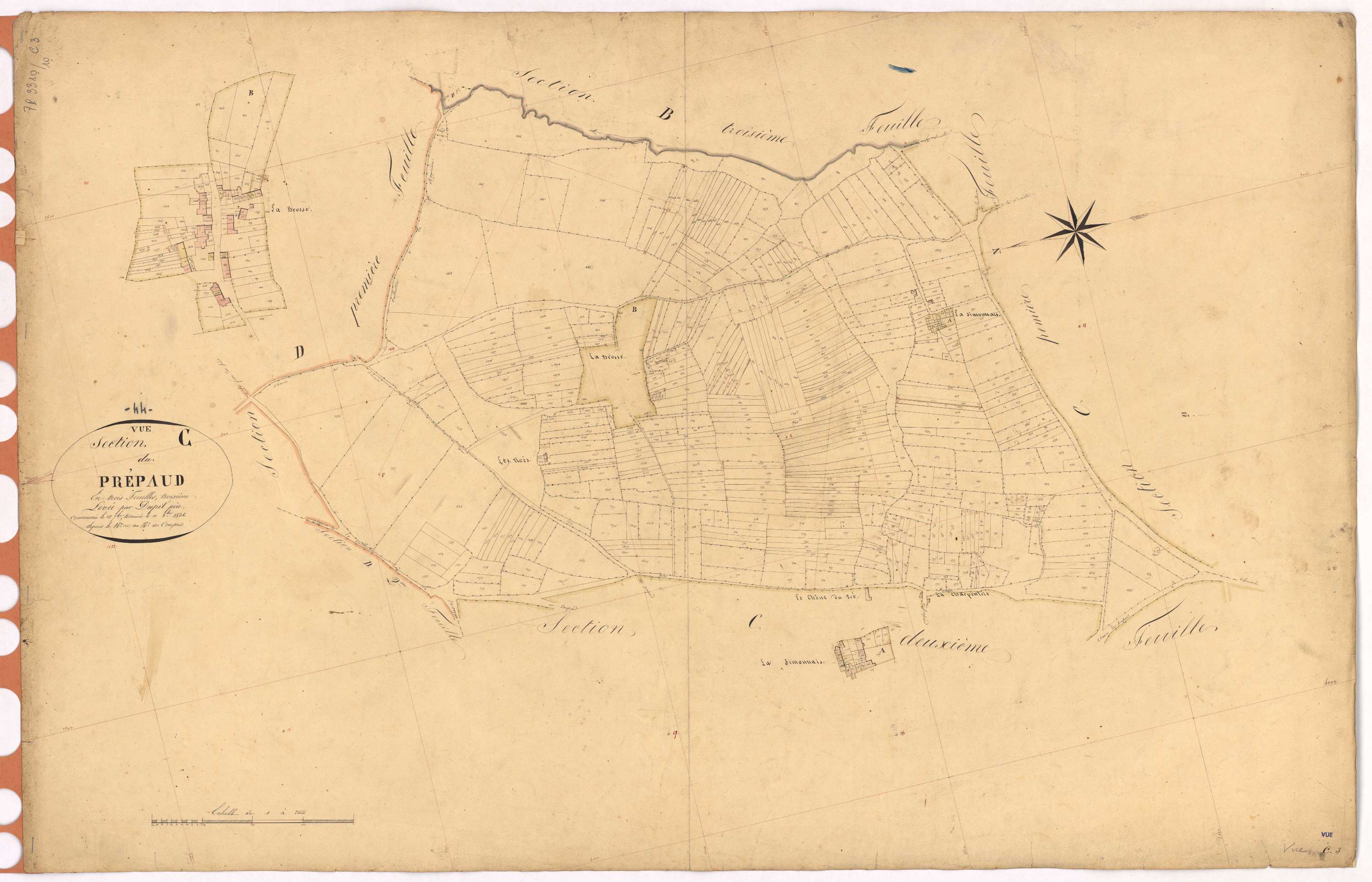 Vue - Section C3 Prépaud (section du) ; 1265-1830