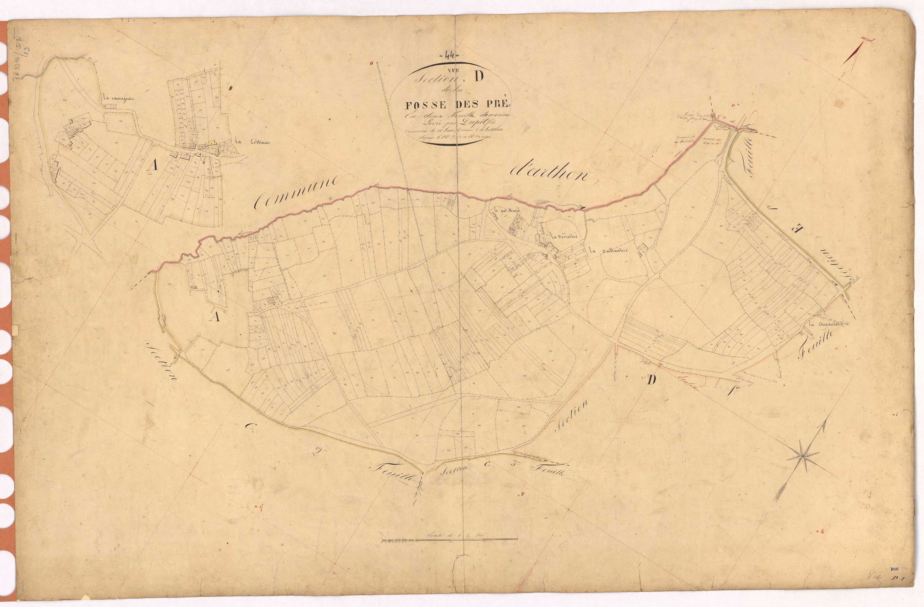 Vue - Section D2 Fosse des Prés (section de La) ; 225-654
