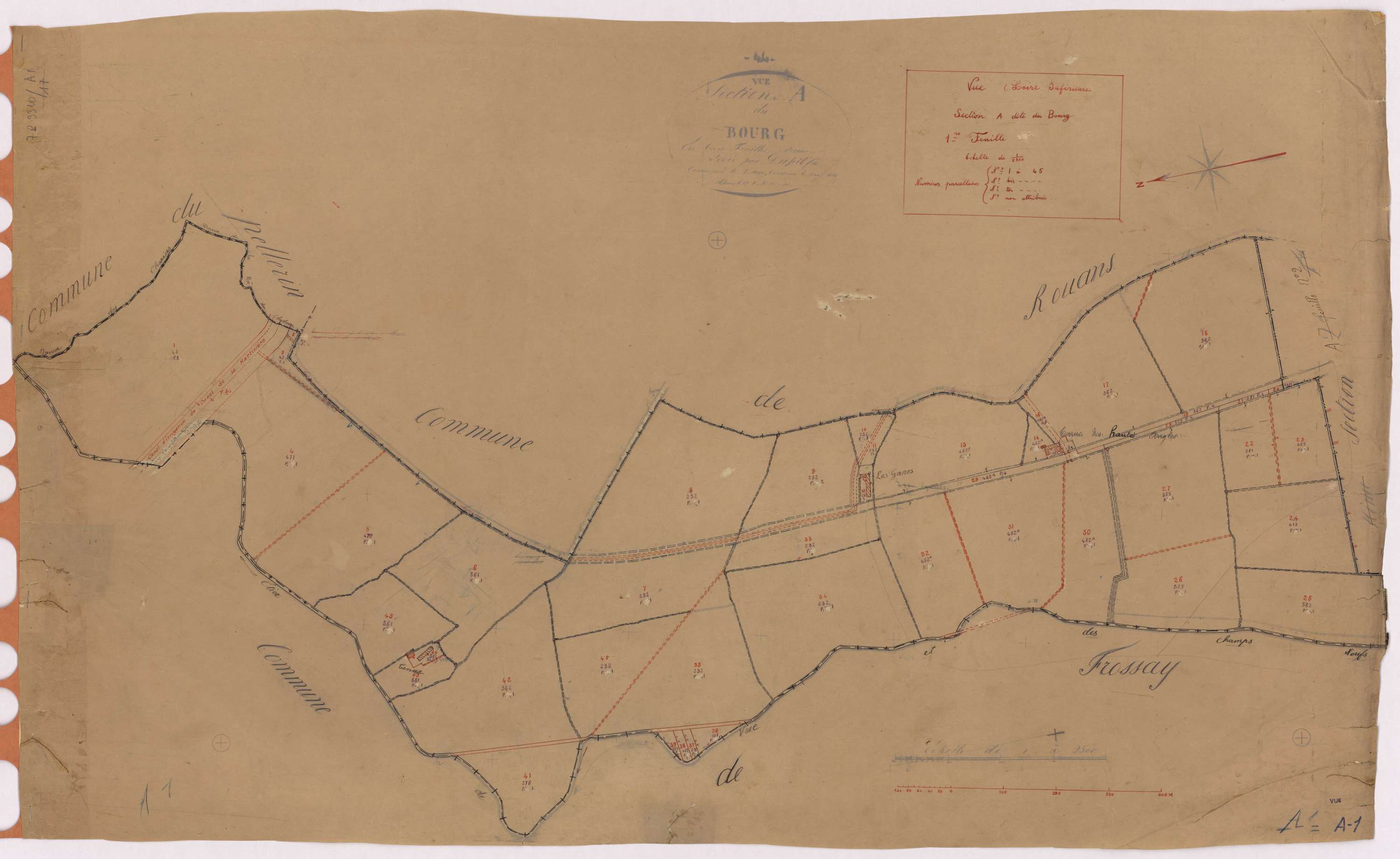 Vue - Section A1 Bourg (section du) ; 1-45