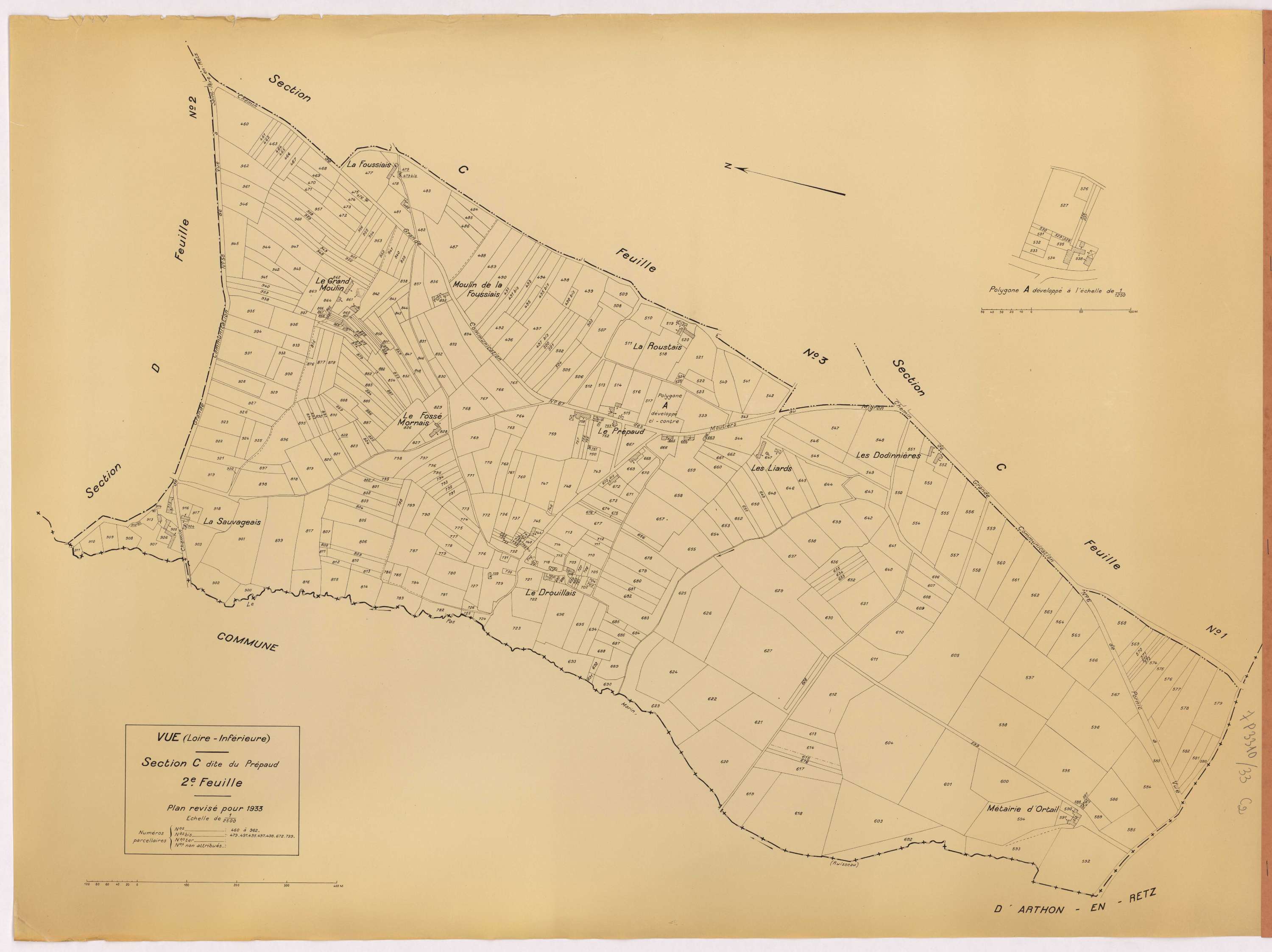 Vue - Section C2 Prépaud (section du) ; 460-962