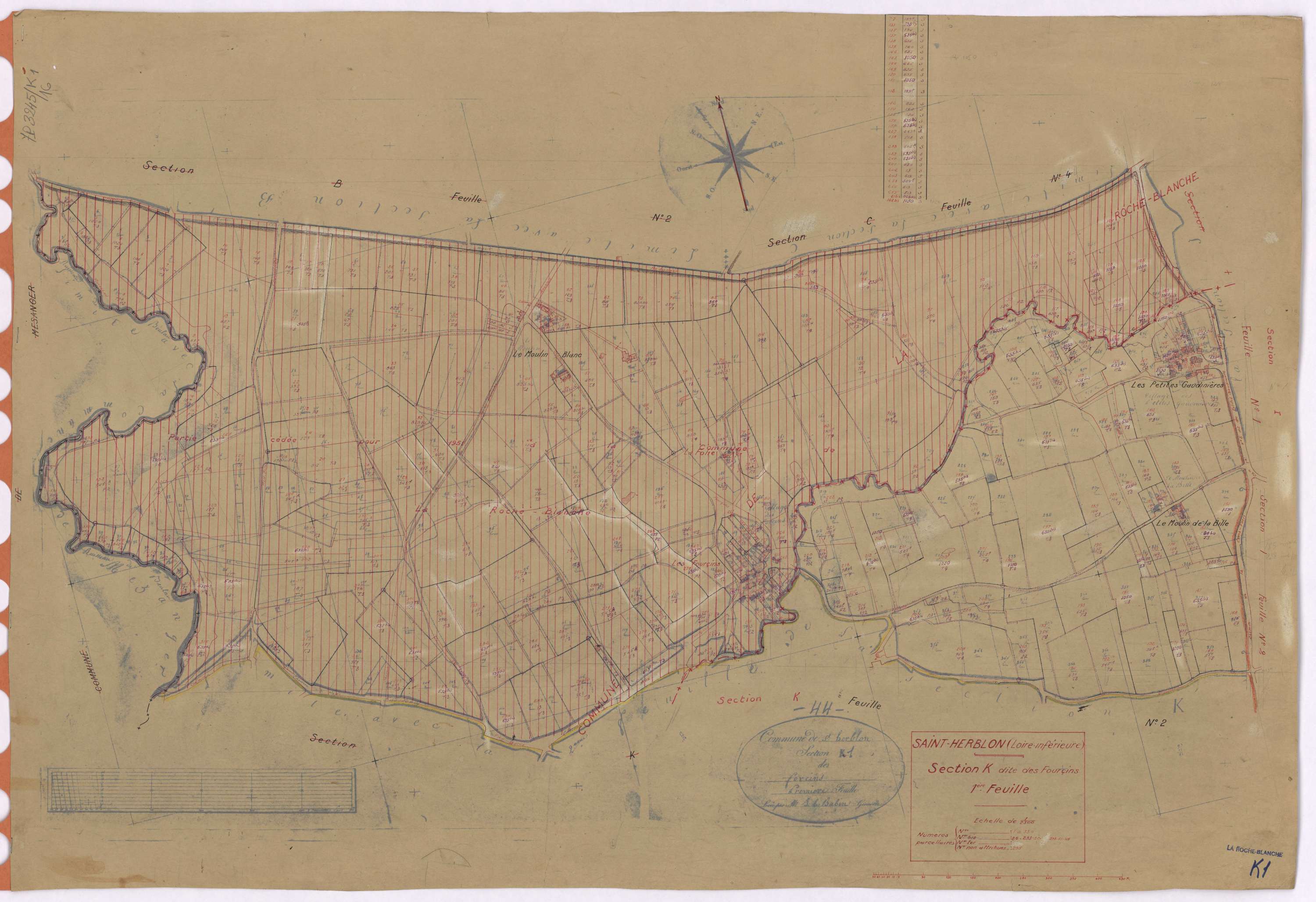 La Roche-Blanche - Section K1 Fourcins (section des) ; 1-334