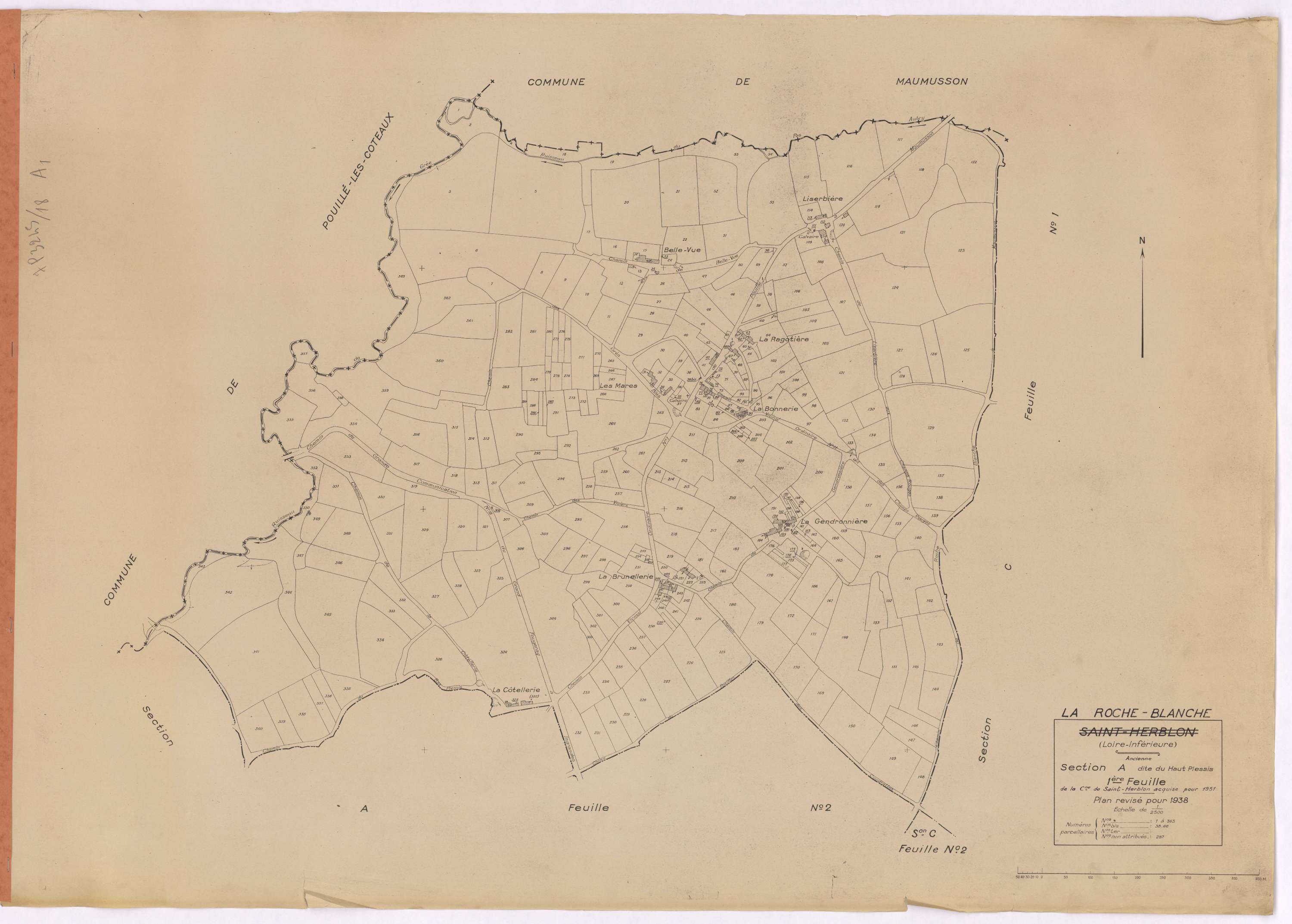 La Roche-Blanche - Section A1 Haut Plessis (section du) ; 1-363