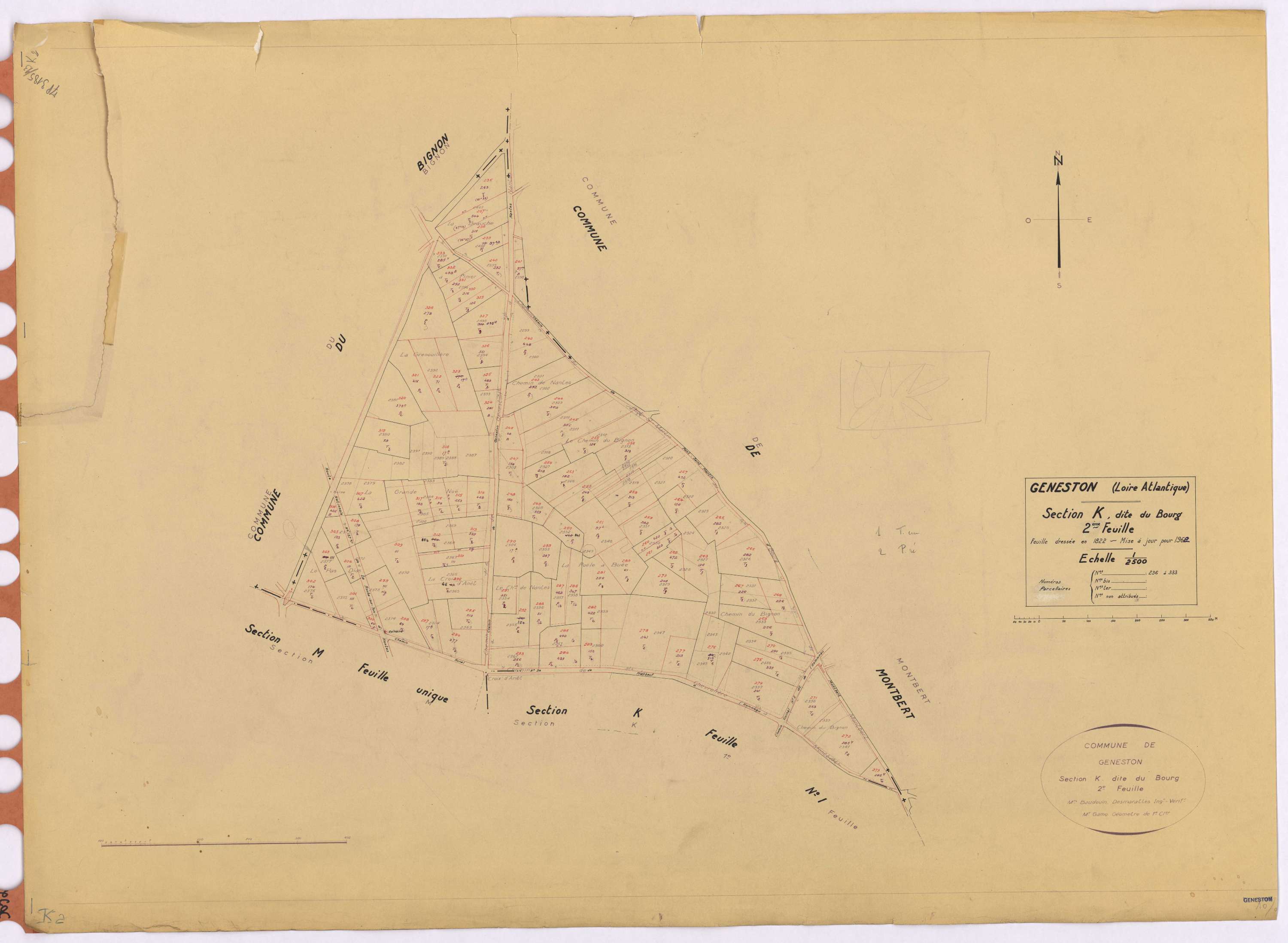 Geneston - Section K2 Bourg (section du) ; 236-333