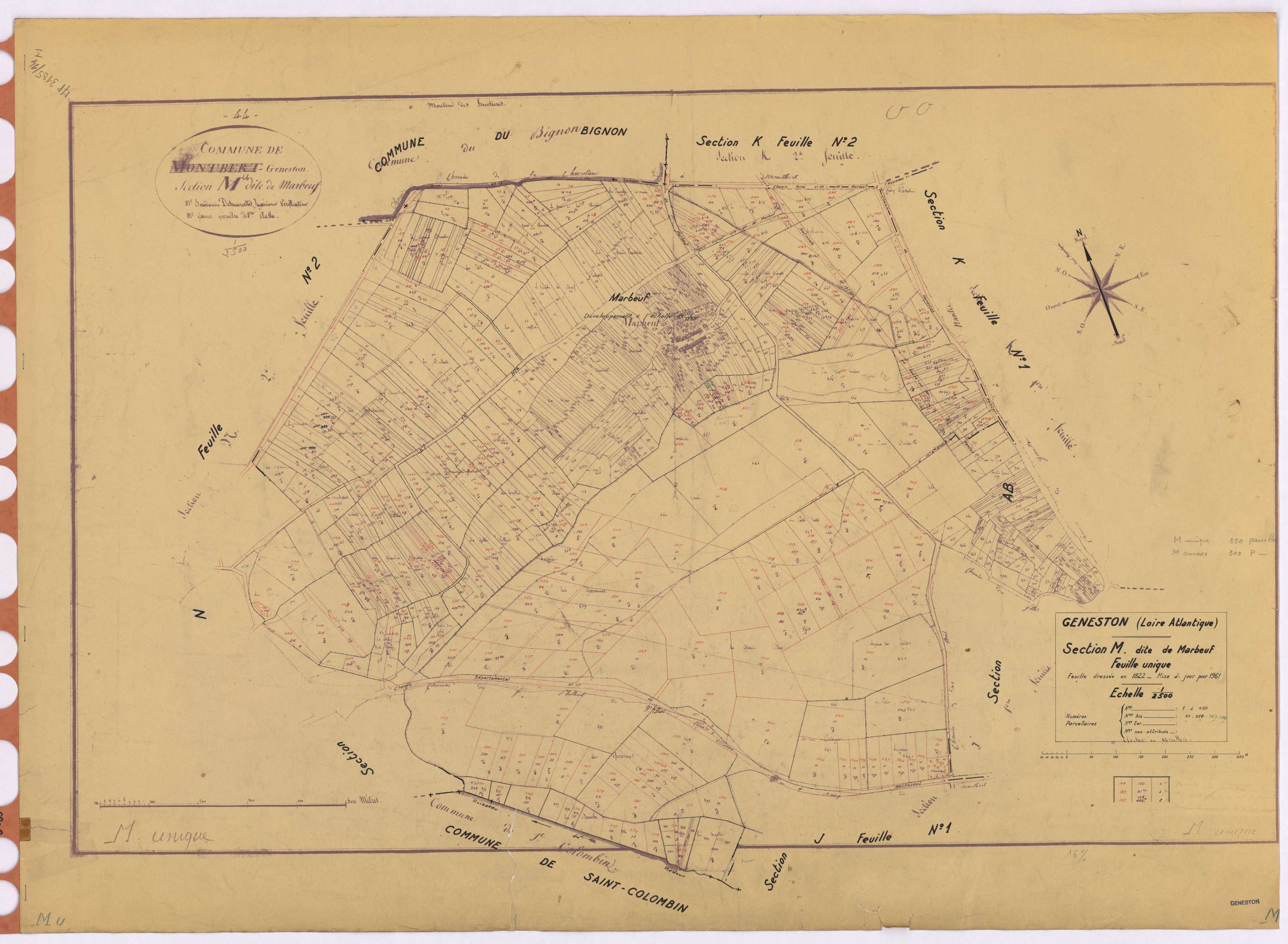 Geneston - Section M Marbeuf (section de) ; 1-450