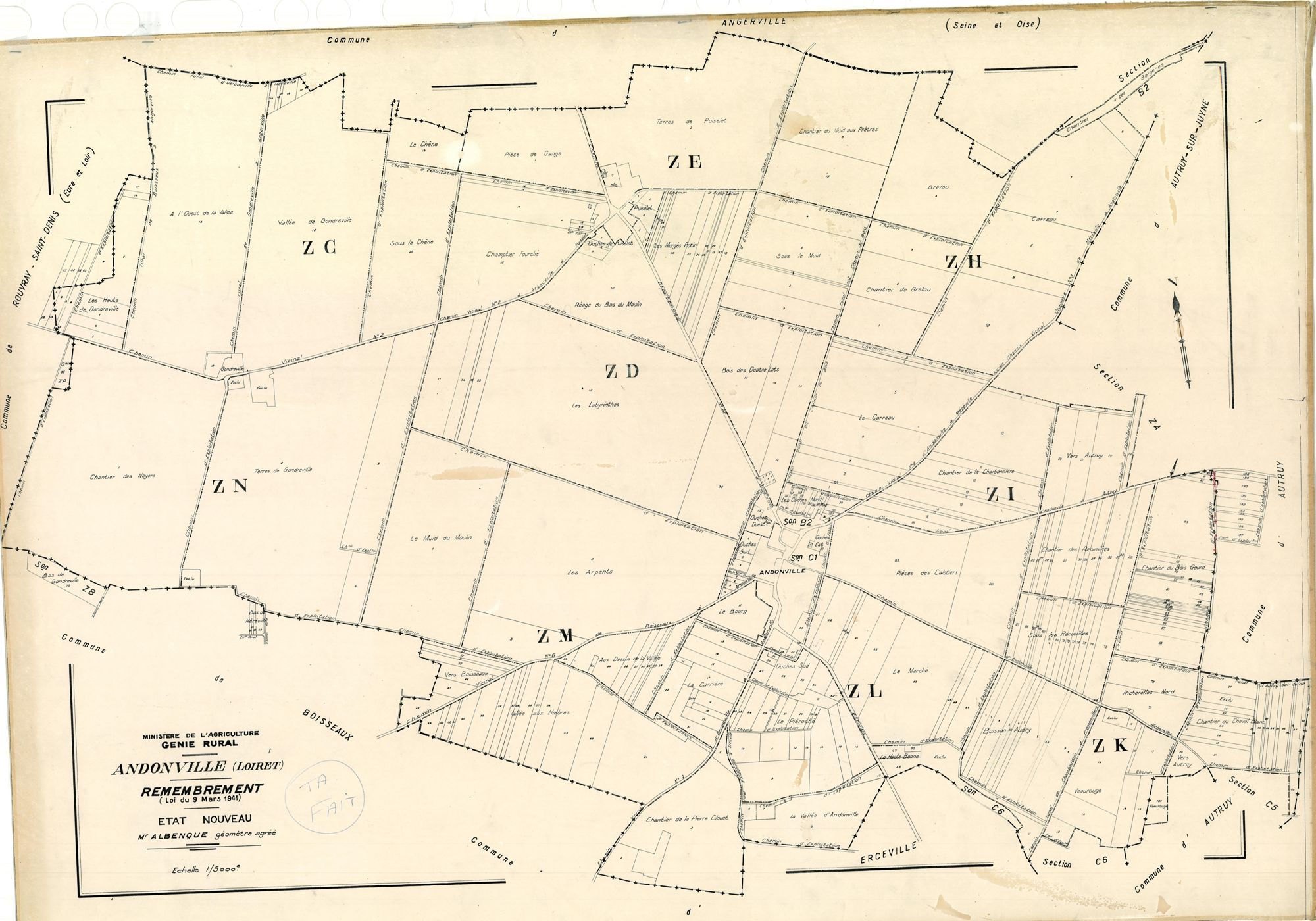Andonville - Tableau d'assemblage