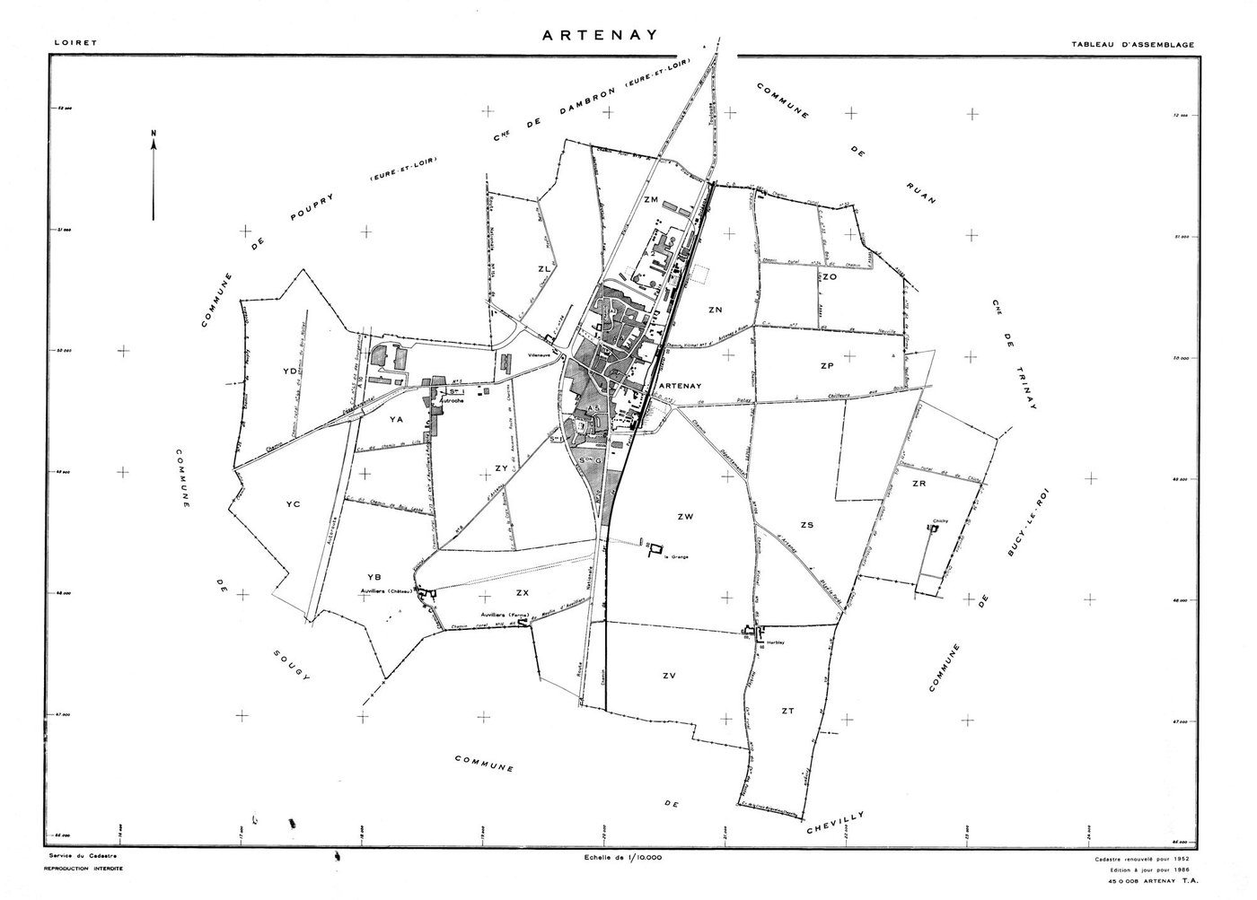 Artenay - Tableau d'assemblage