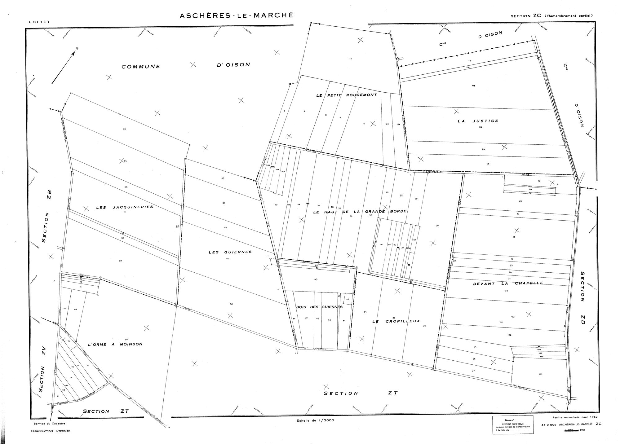 Aschères-le-Marché - Sections