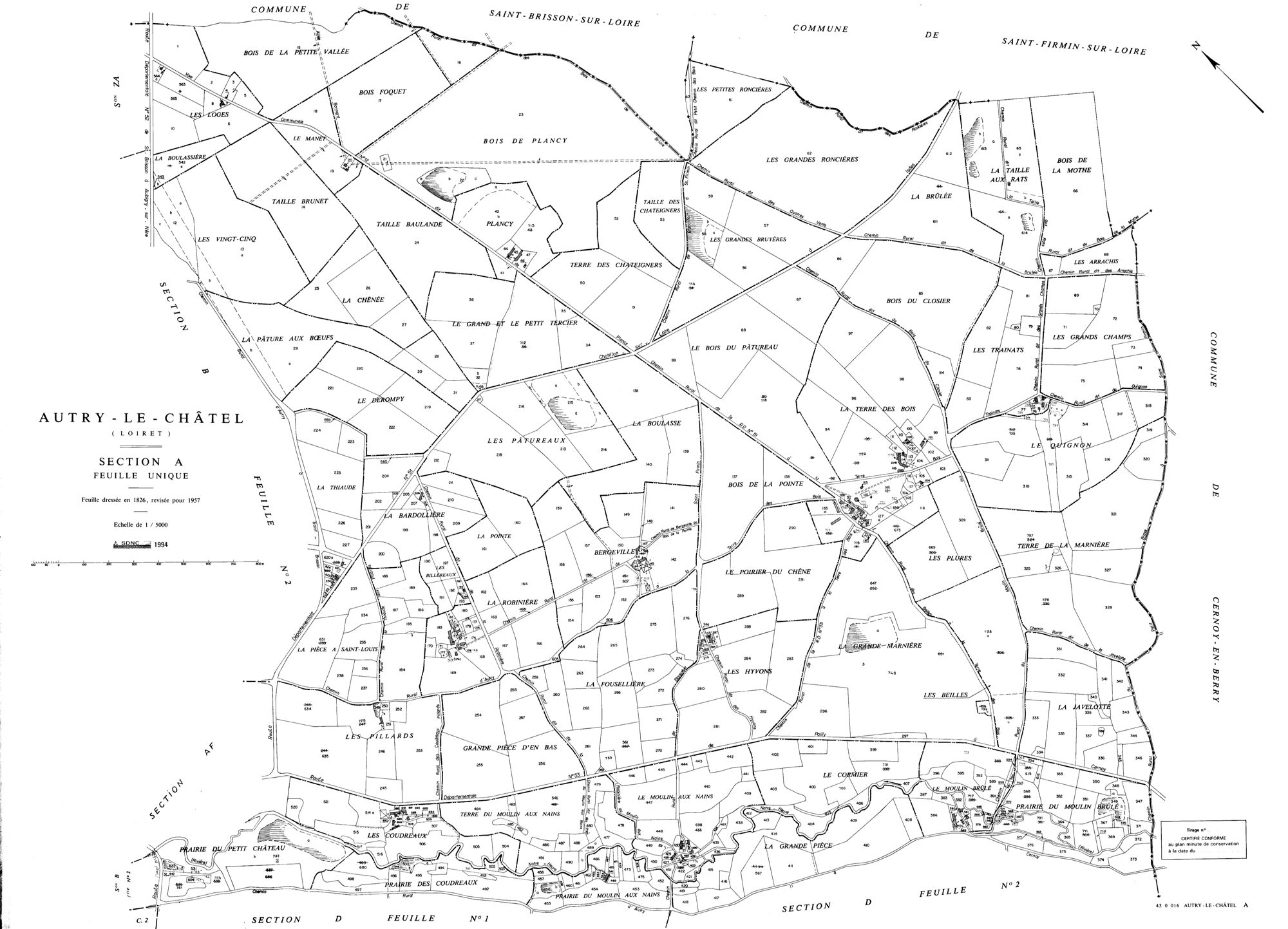 Autry-le-Châtel - Sections