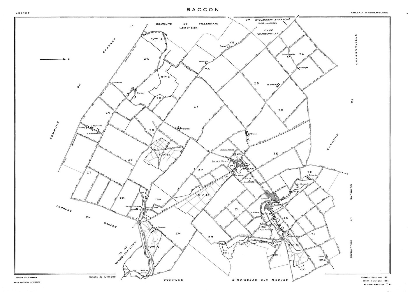 Baccon - Tableau d'assemblage