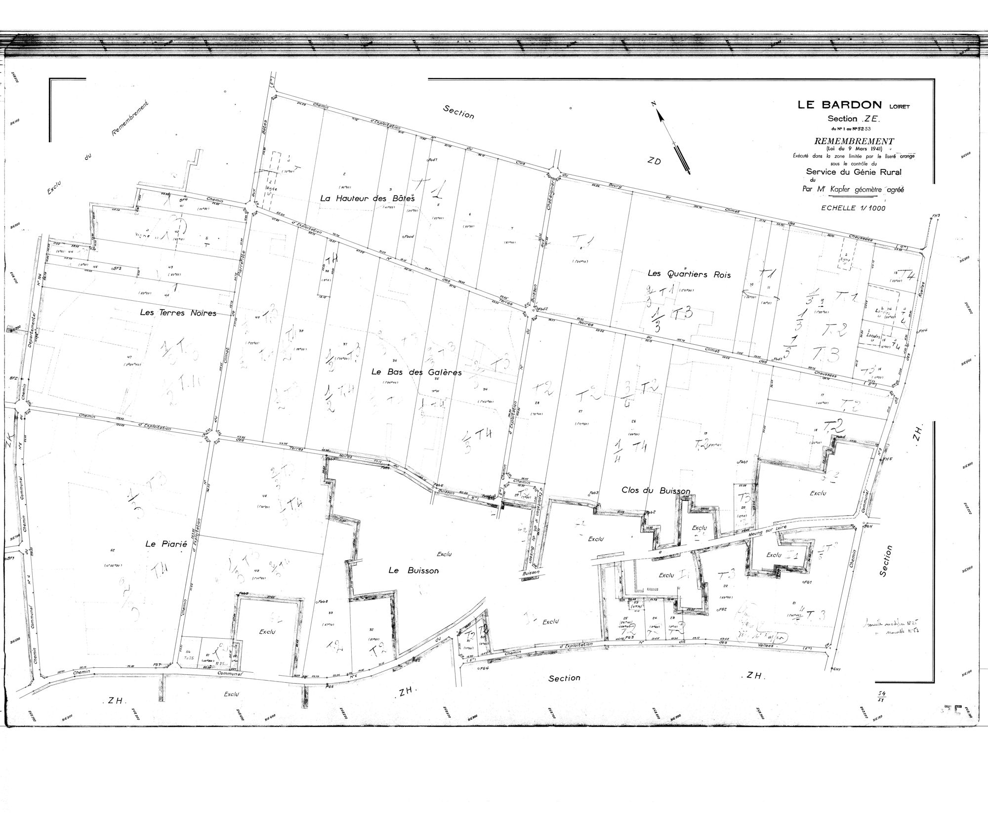 Le Bardon - Sections