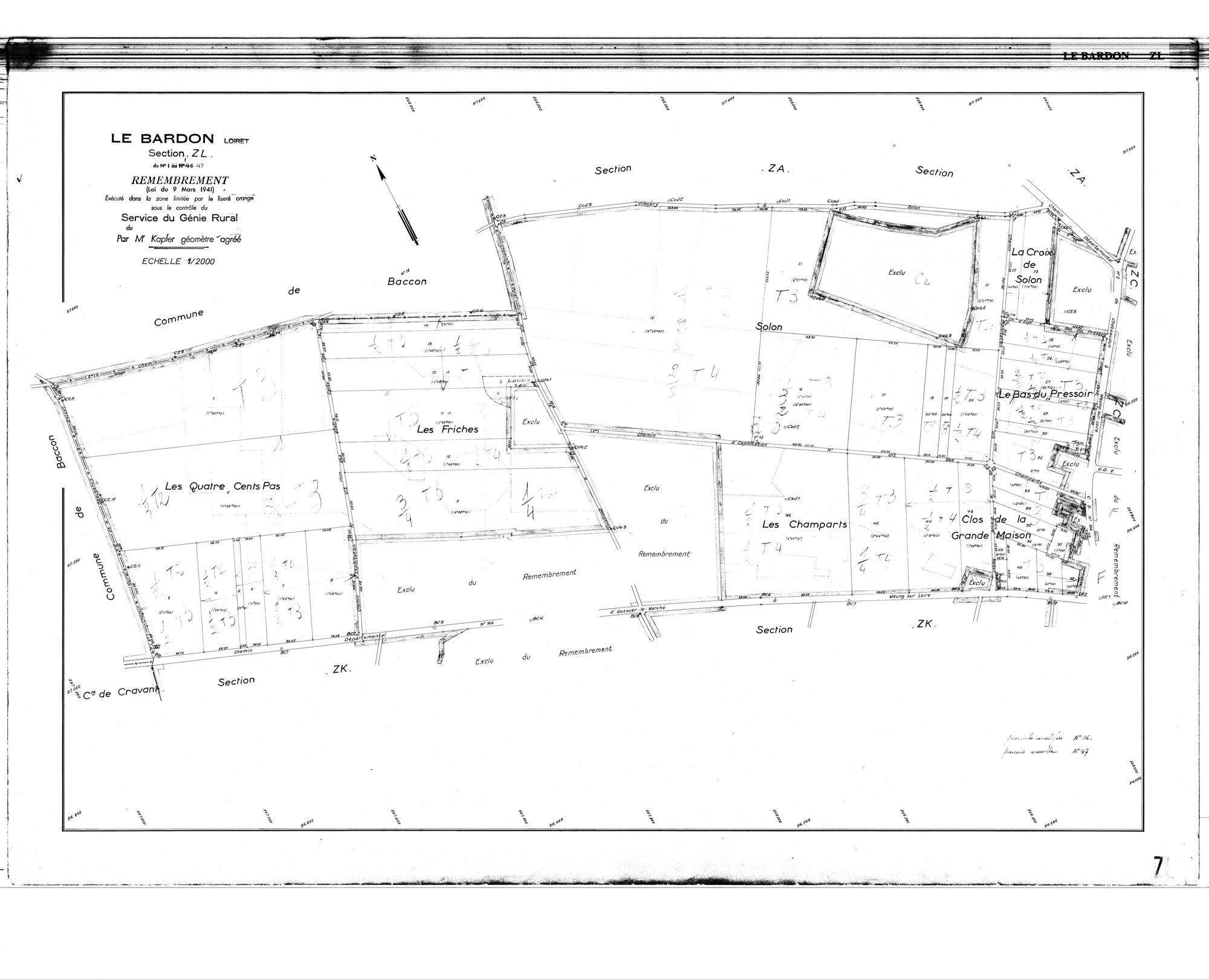Le Bardon - Sections