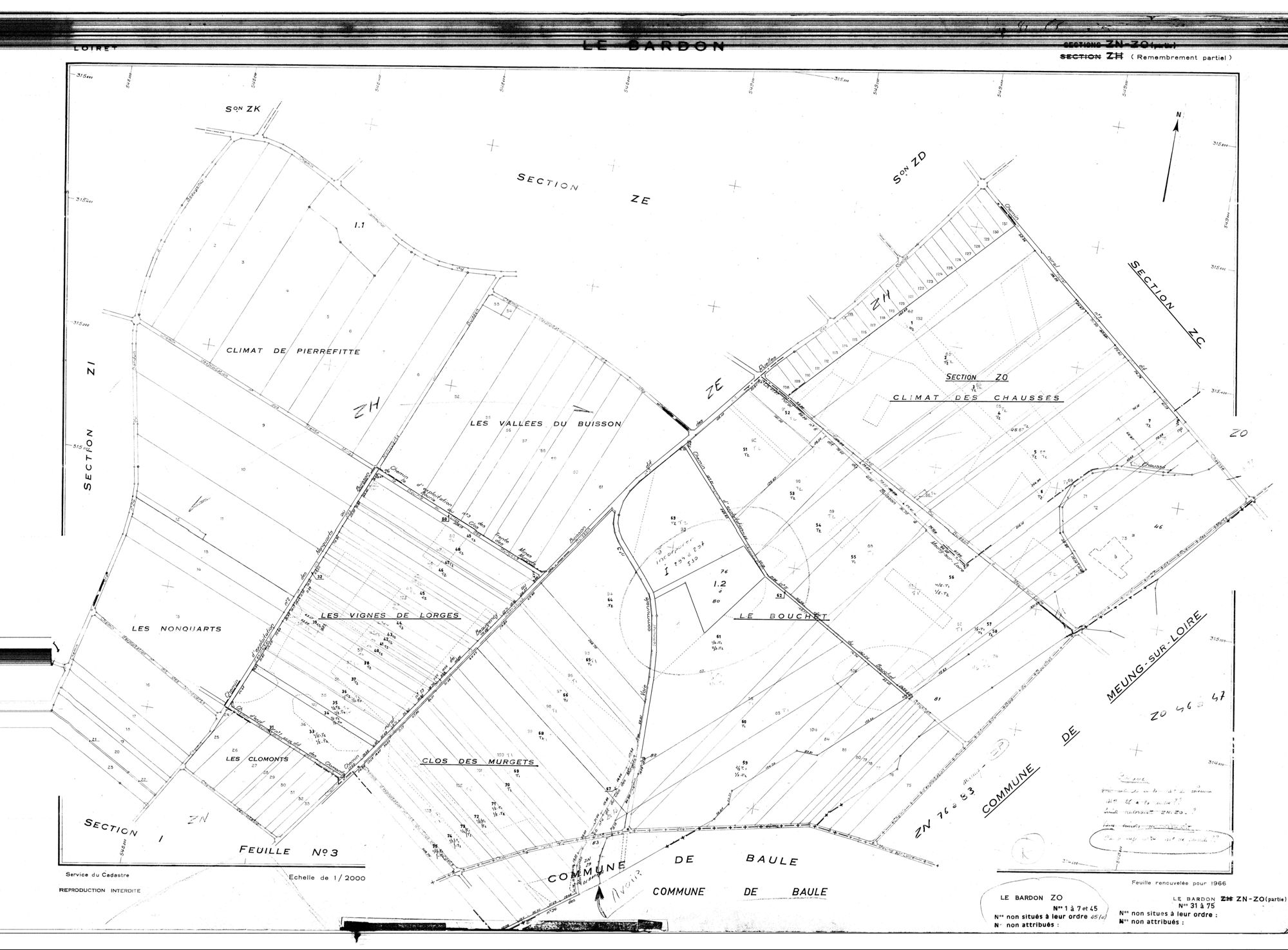 Le Bardon - Sections