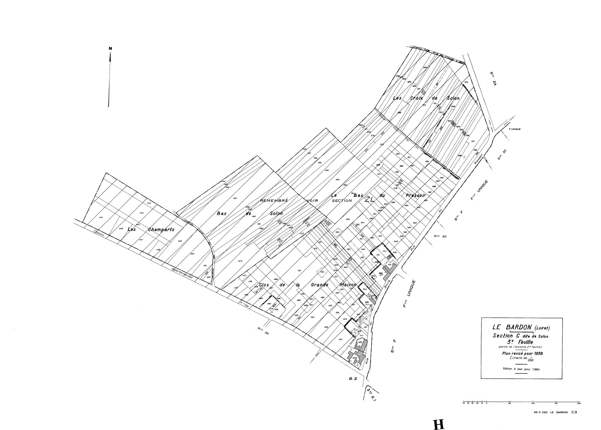 Le Bardon - Sections
