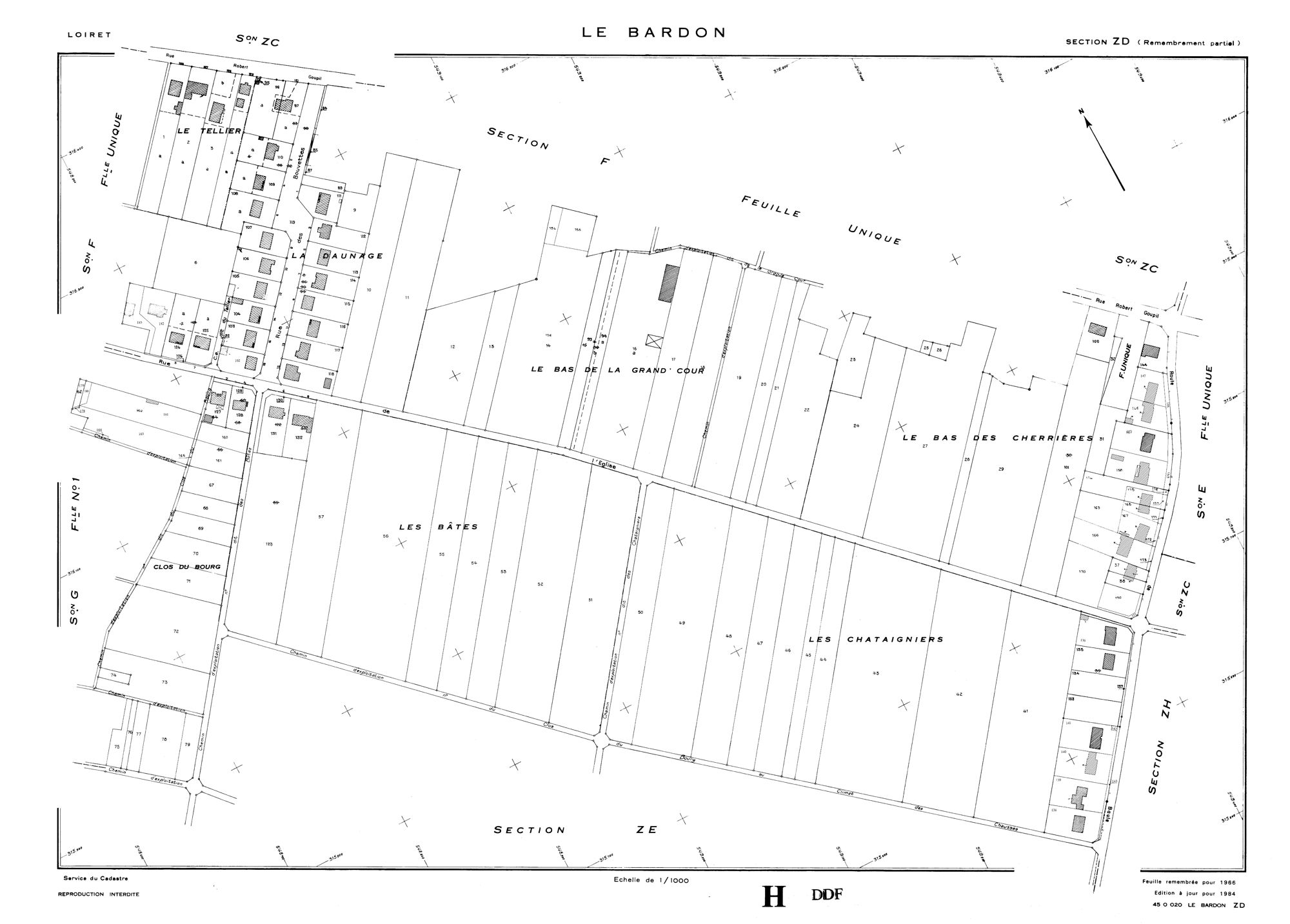 Le Bardon - Sections