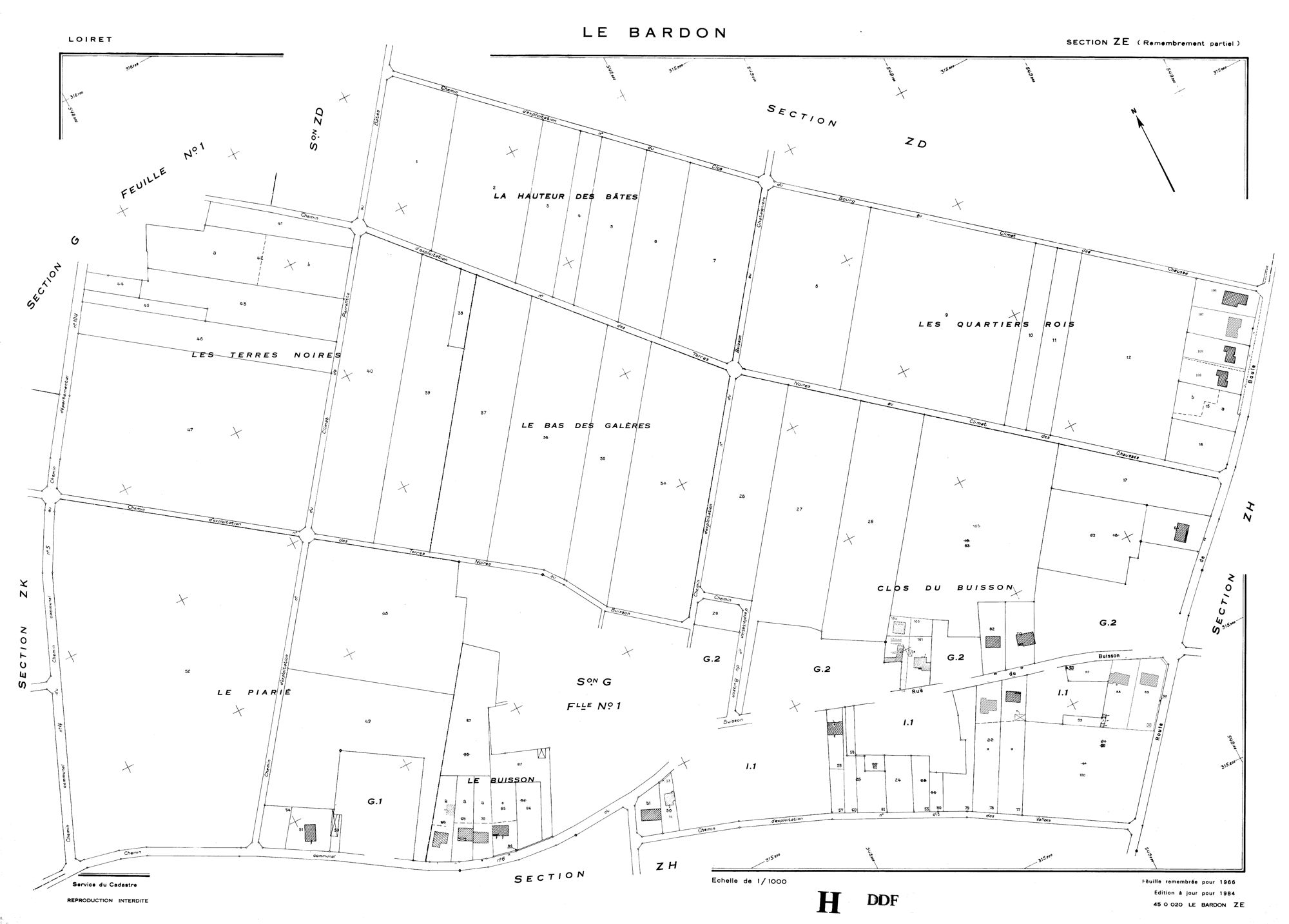 Le Bardon - Sections