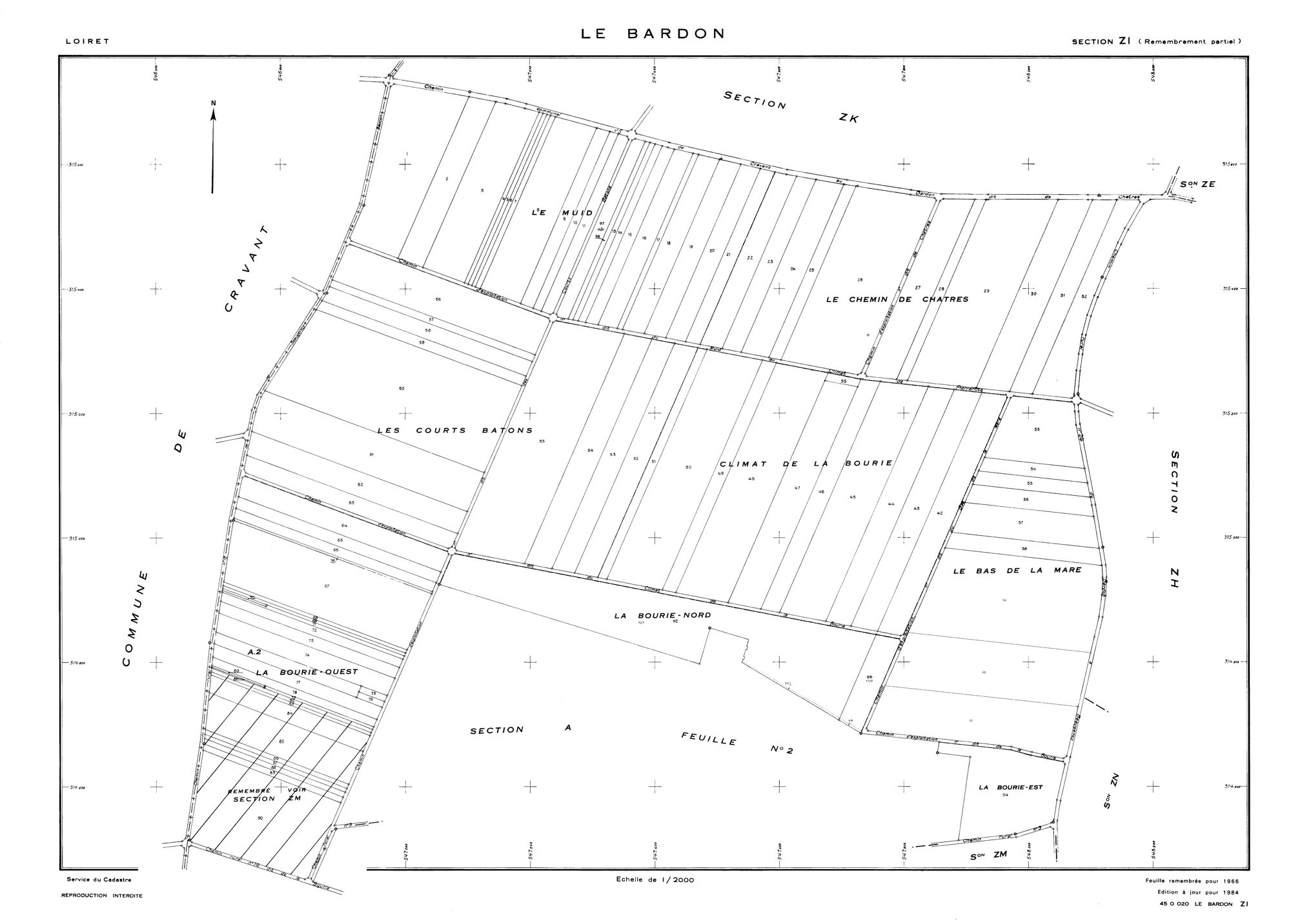 Le Bardon - Sections