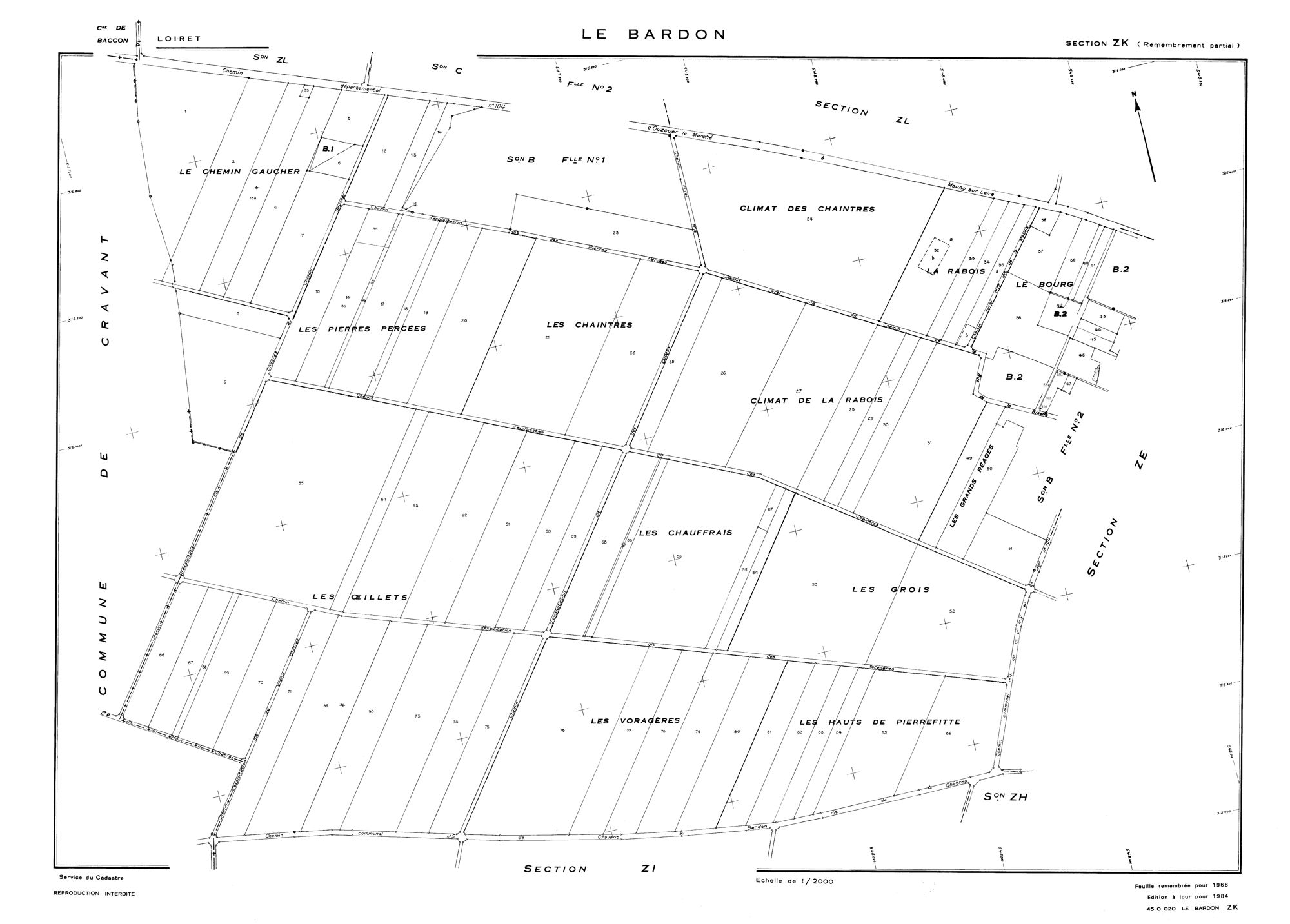 Le Bardon - Sections
