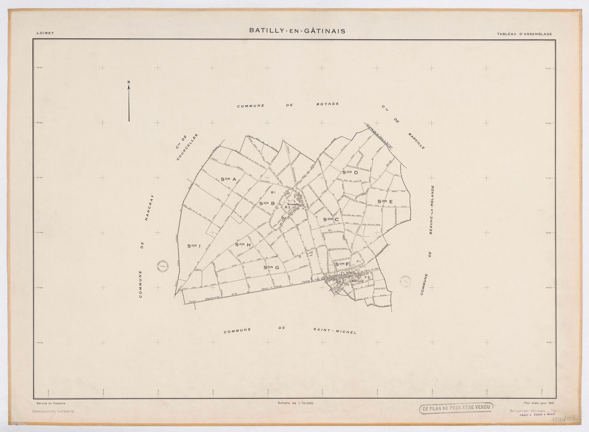 Batilly-en-Gâtinais - Tableau d'assemblage