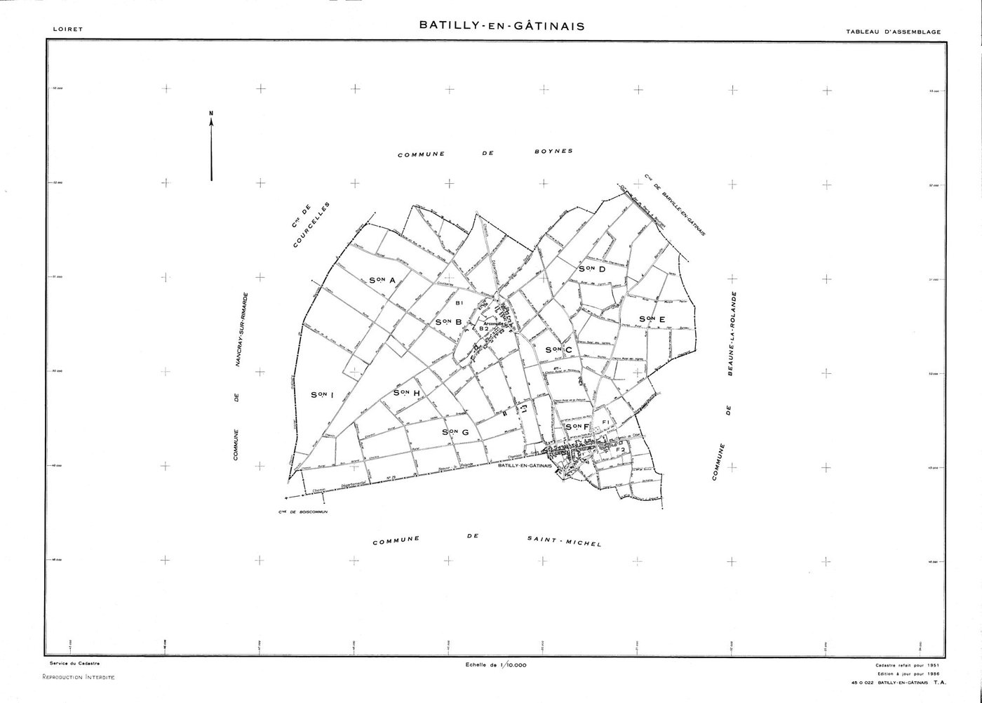 Batilly-en-Gâtinais - Tableau d'assemblage