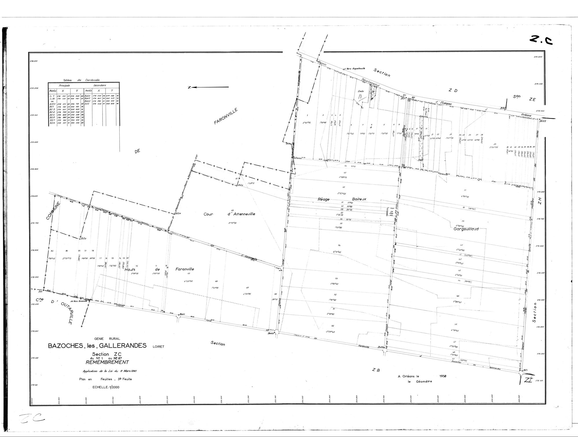 Bazoches-les-Gallerandes - Sections