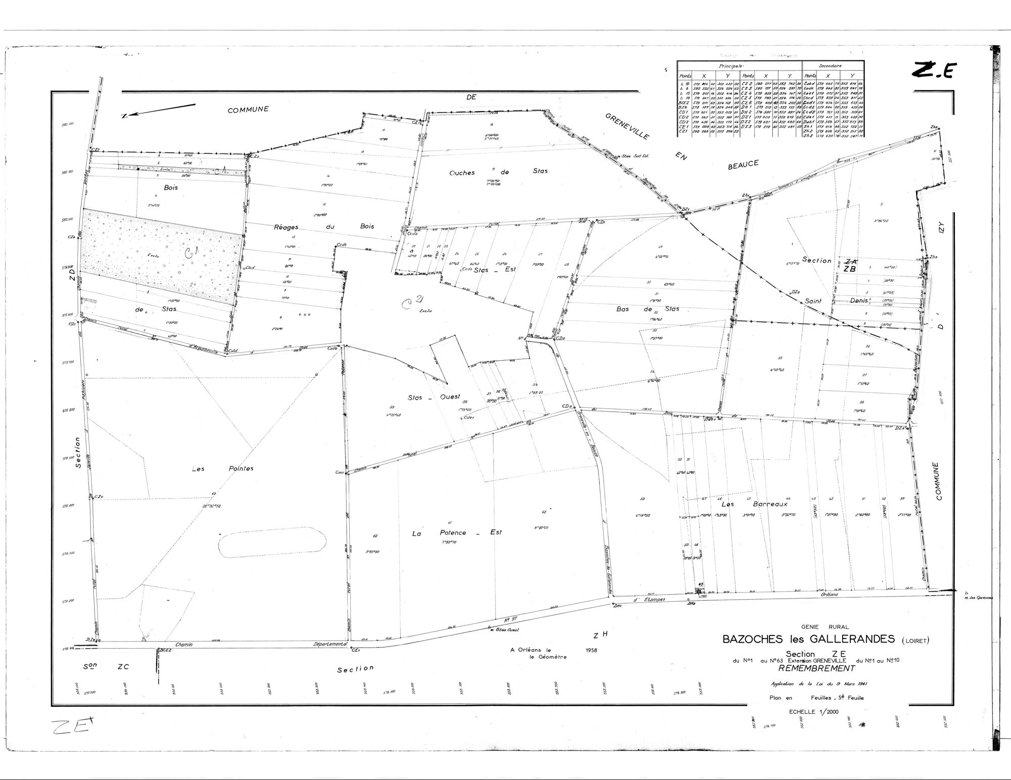 Bazoches-les-Gallerandes - Sections