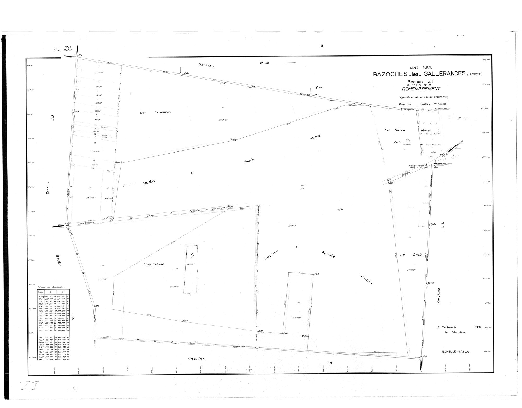 Bazoches-les-Gallerandes - Sections