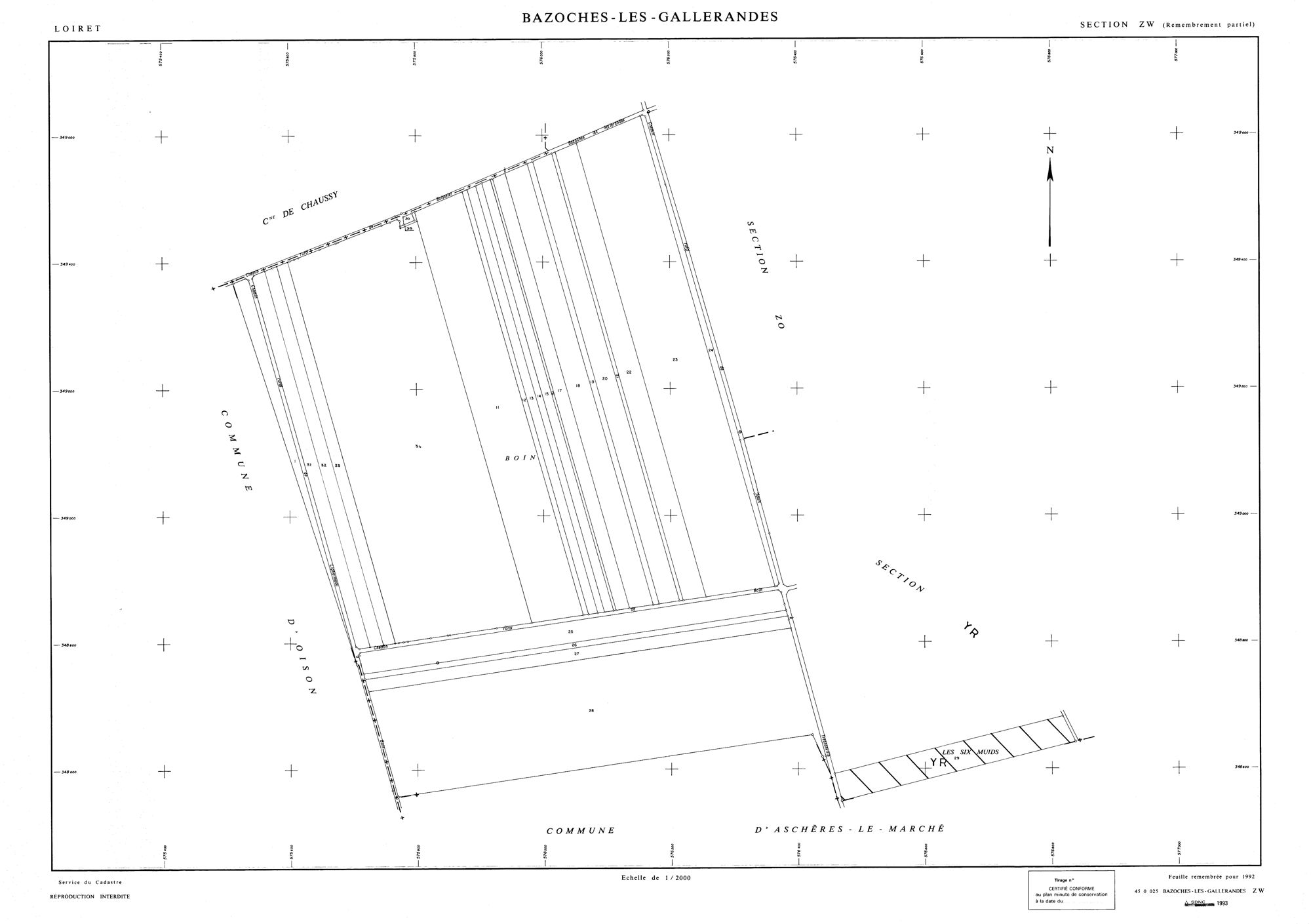 Bazoches-les-Gallerandes - Sections