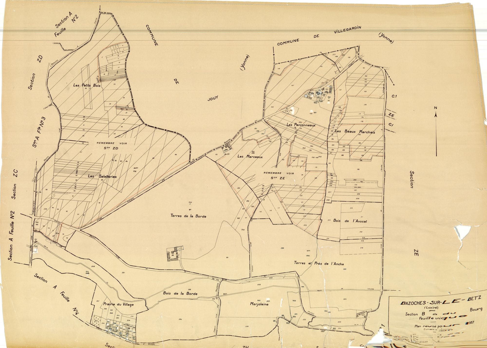 Bazoches-sur-le-Betz - Sections