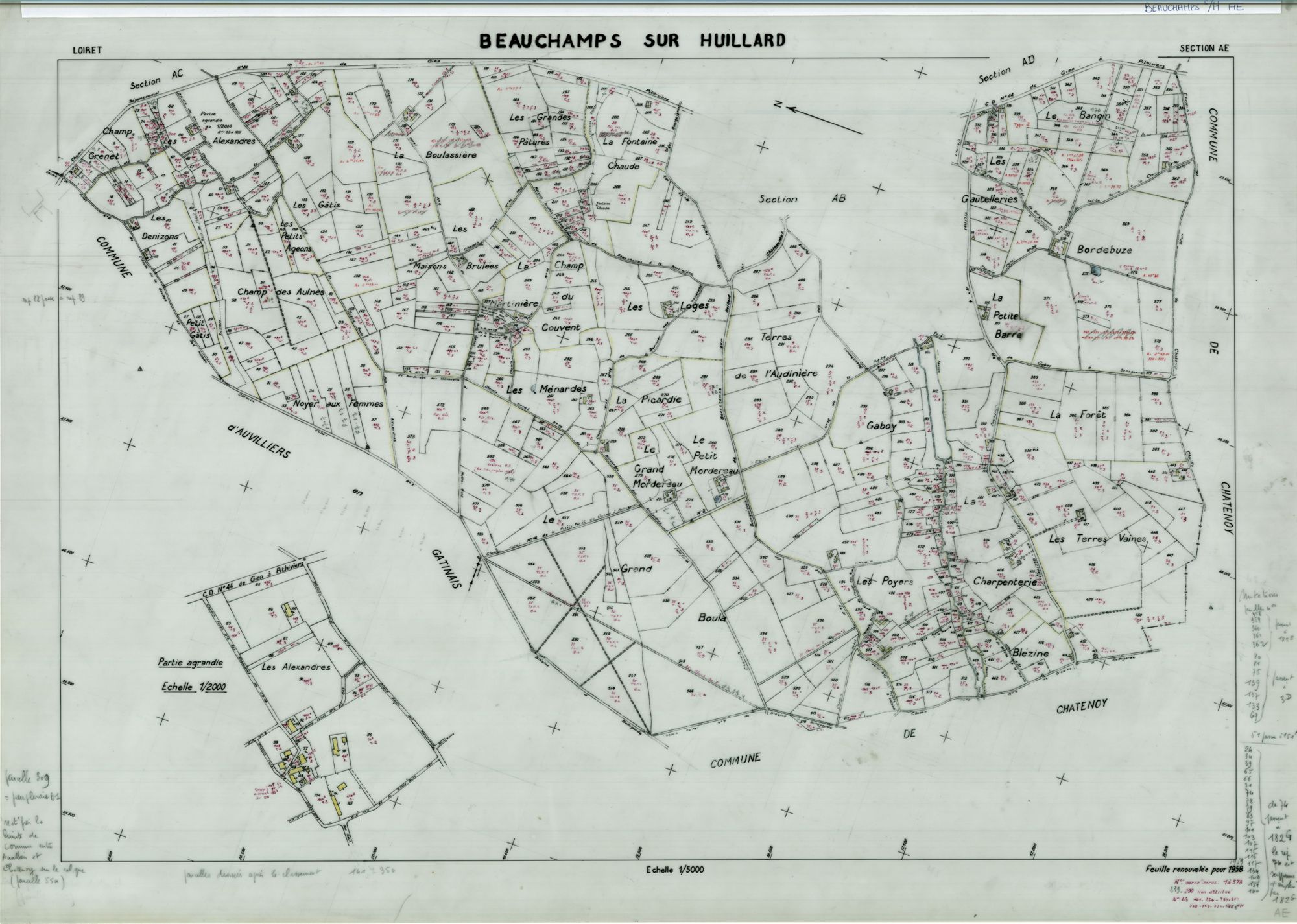 Beauchamps-sur-Huillard - Sections