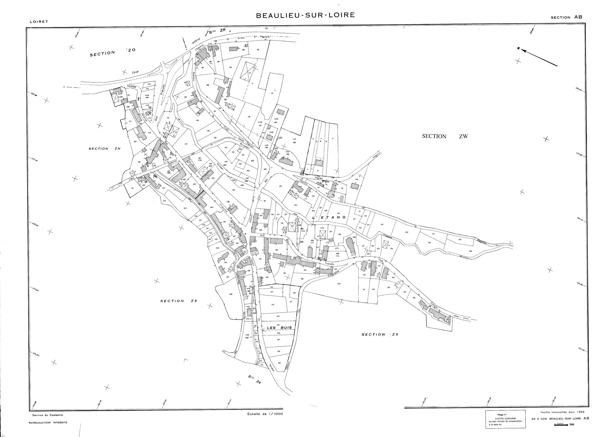 Beaulieu-sur-Loire - Sections
