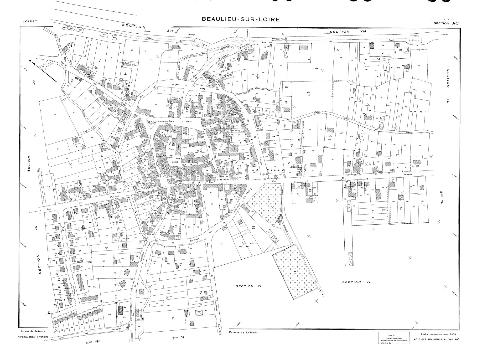 Beaulieu-sur-Loire - Sections
