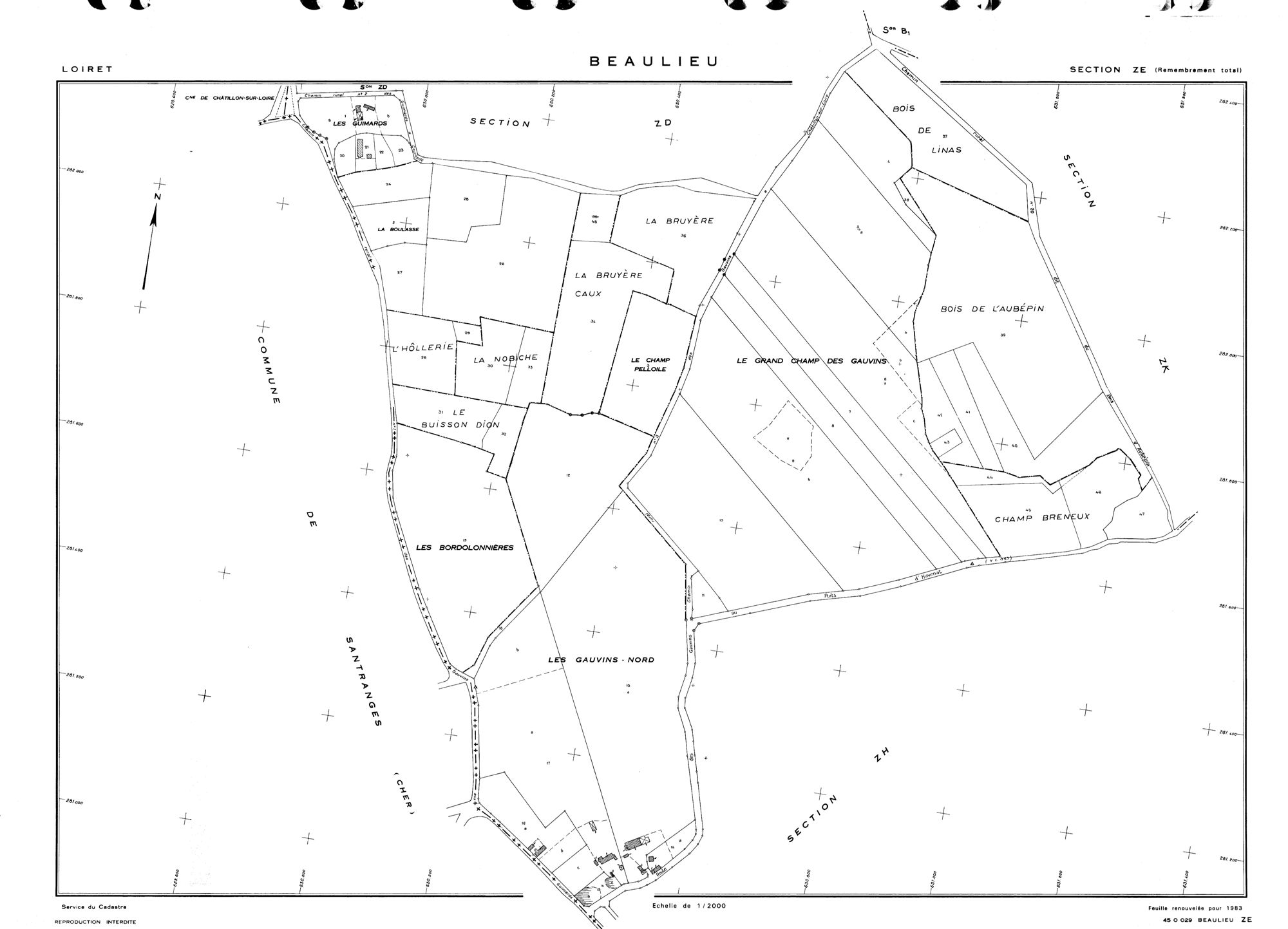 Beaulieu-sur-Loire - Sections
