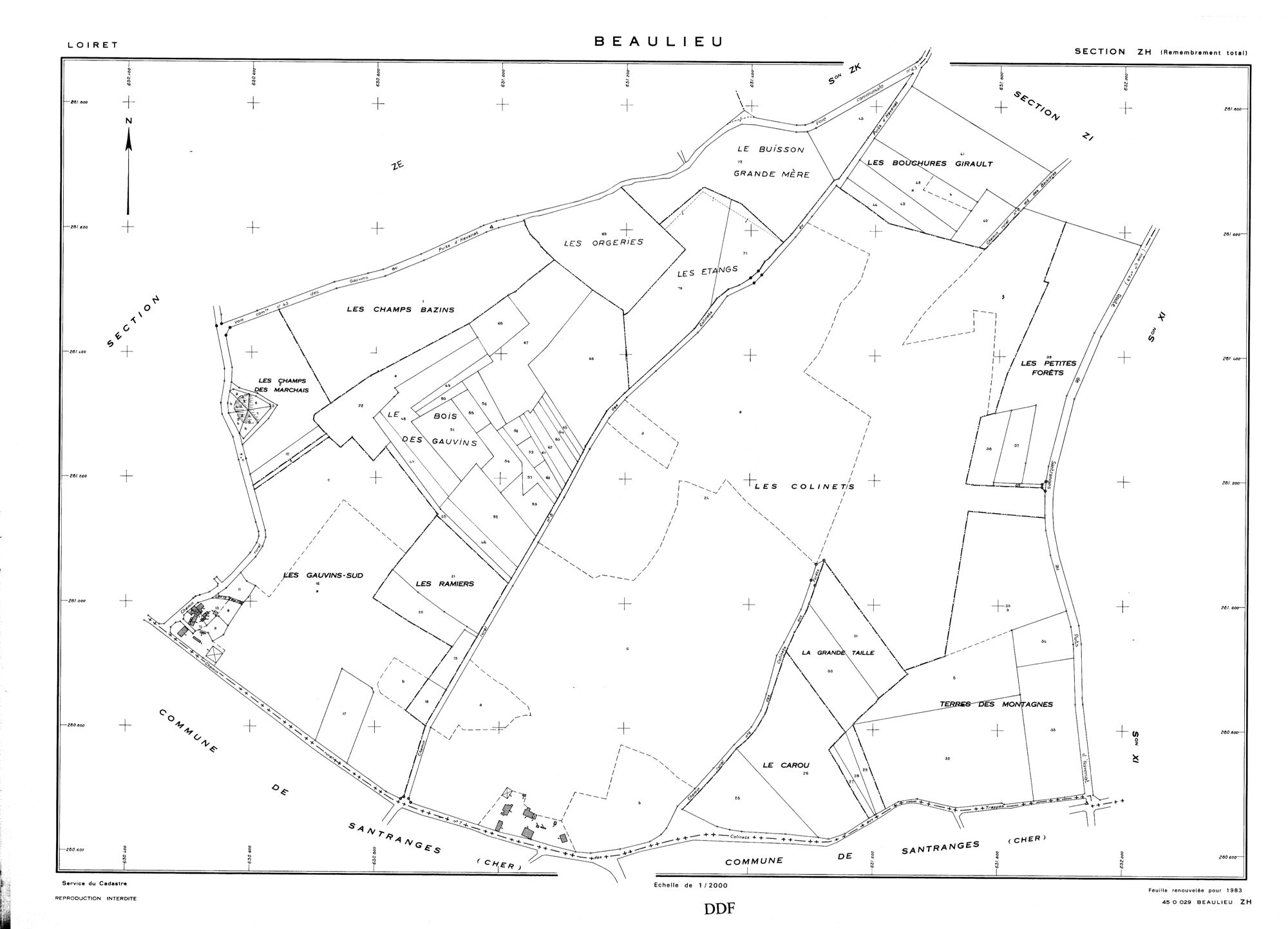 Beaulieu-sur-Loire - Sections