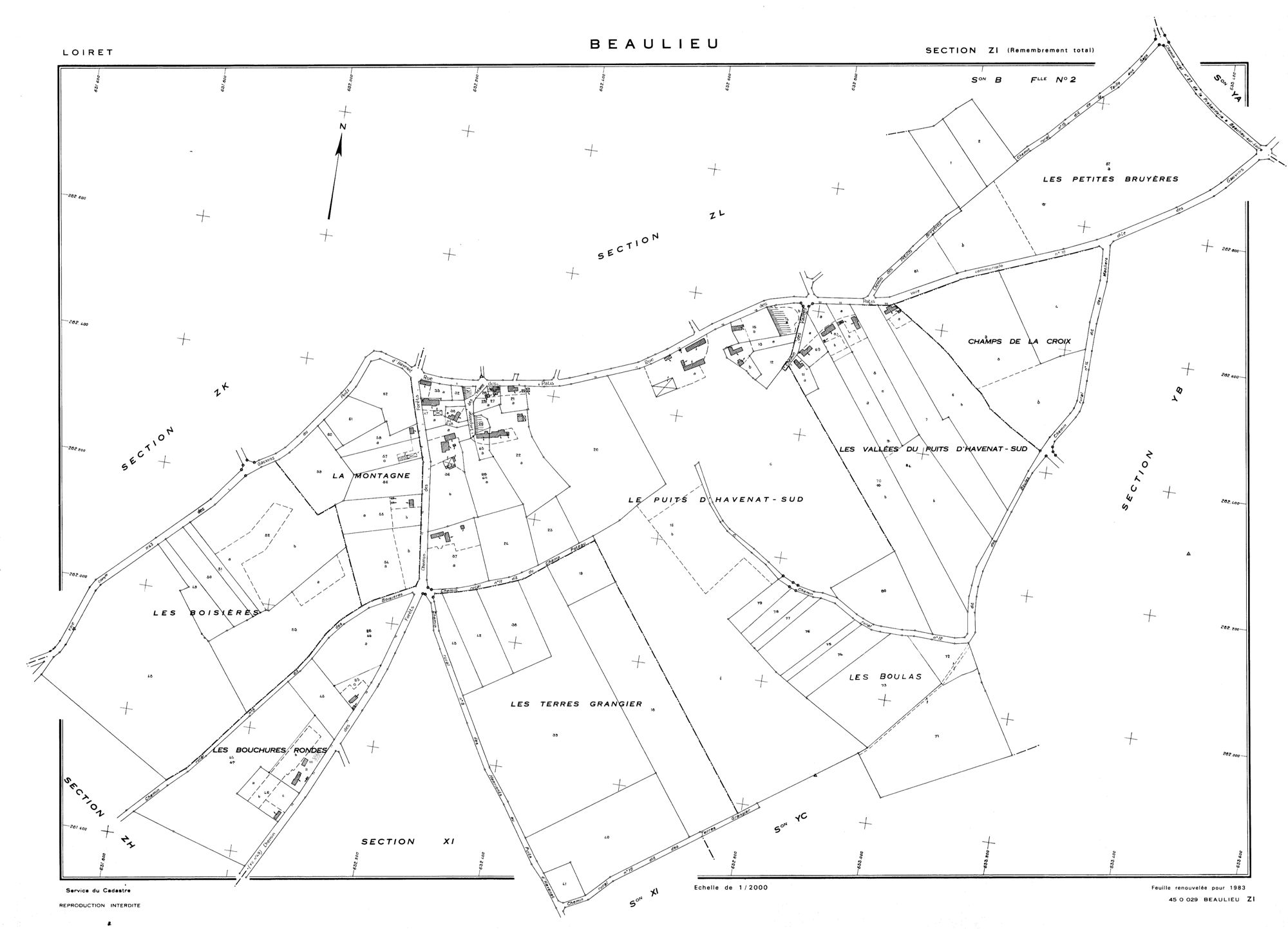 Beaulieu-sur-Loire - Sections