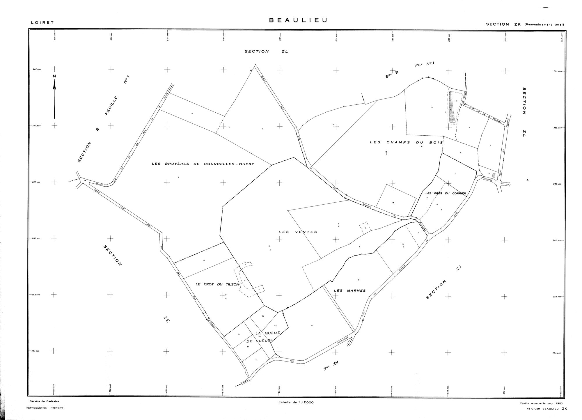 Beaulieu-sur-Loire - Sections