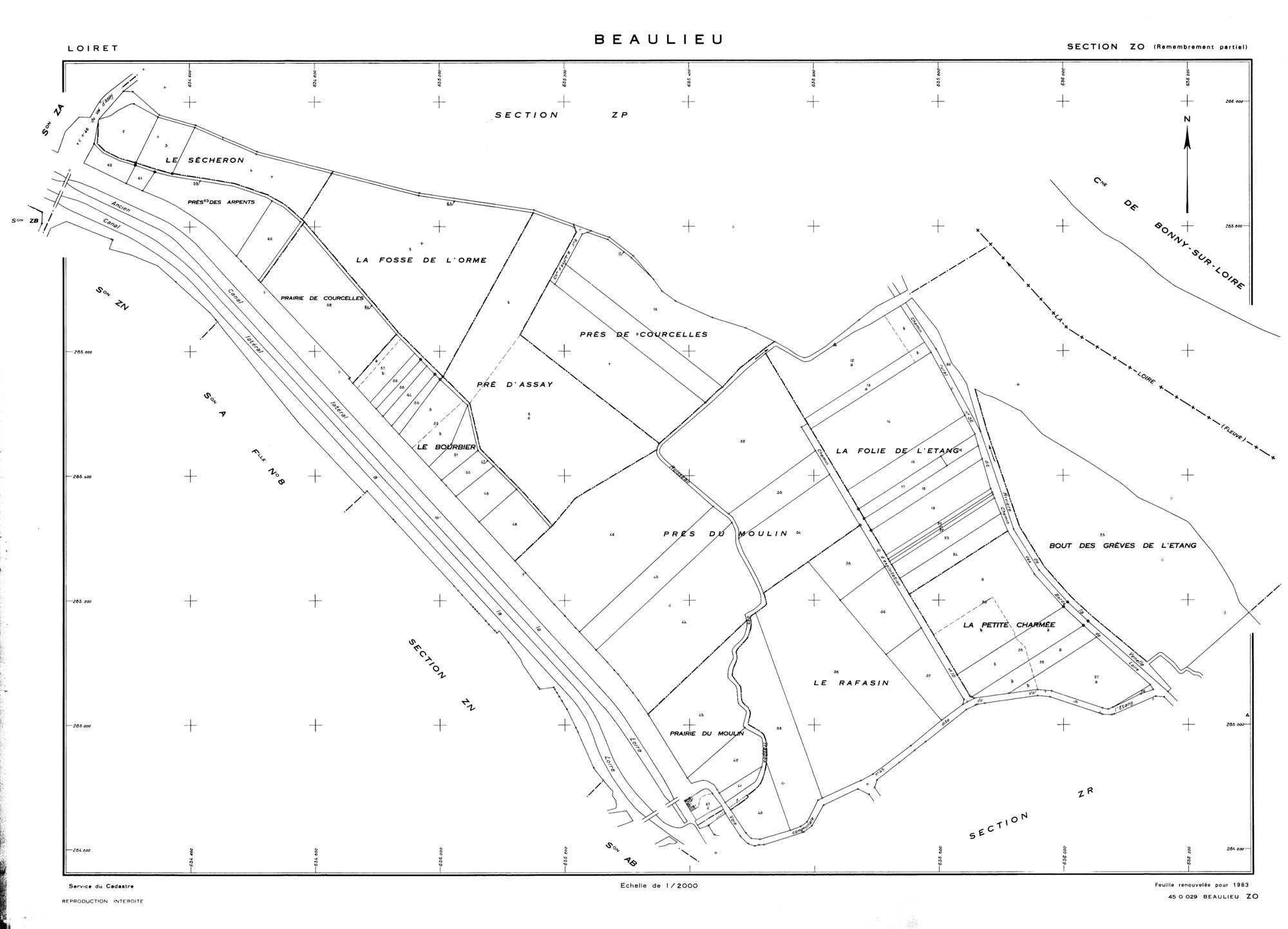 Beaulieu-sur-Loire - Sections