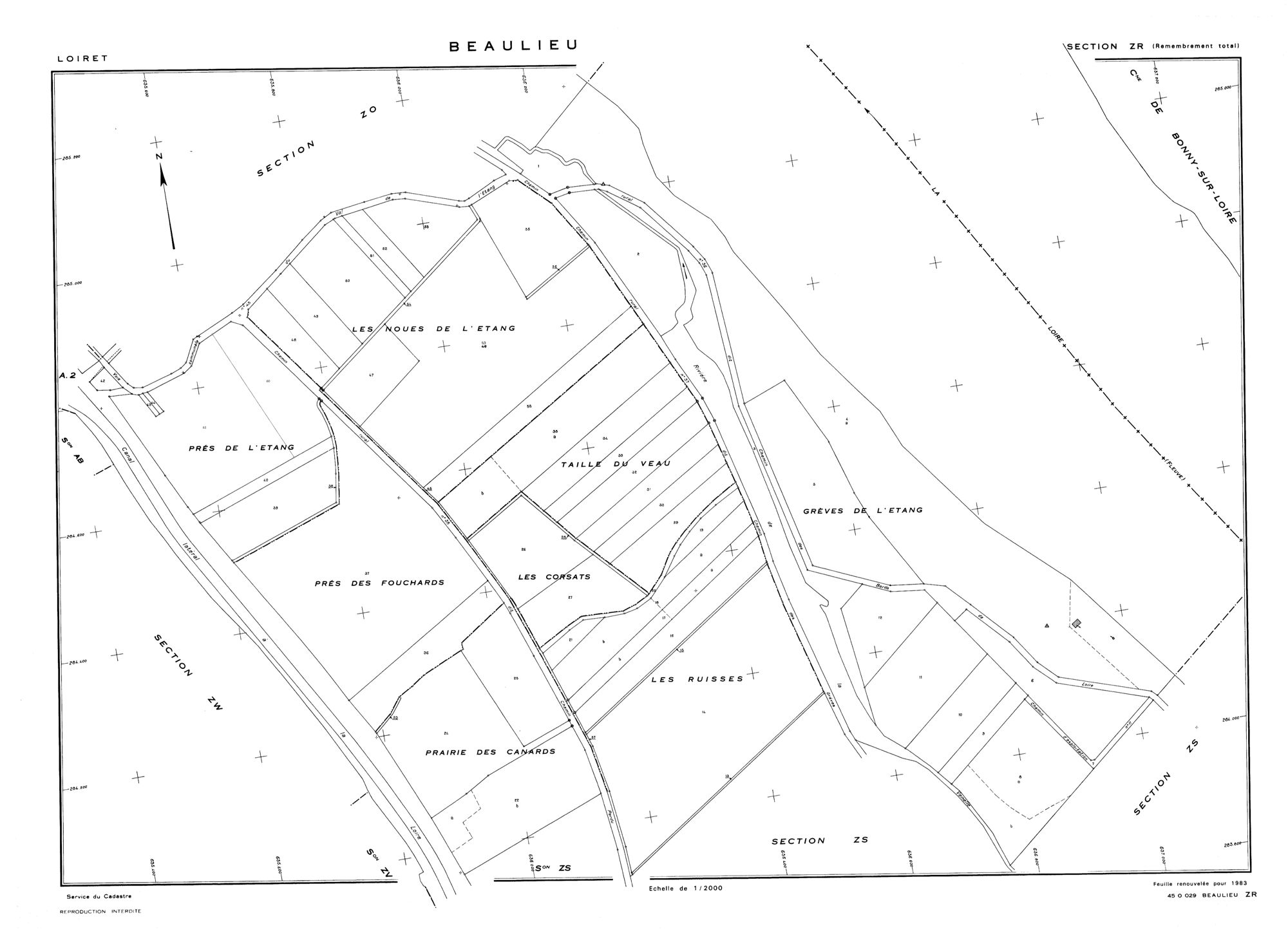 Beaulieu-sur-Loire - Sections
