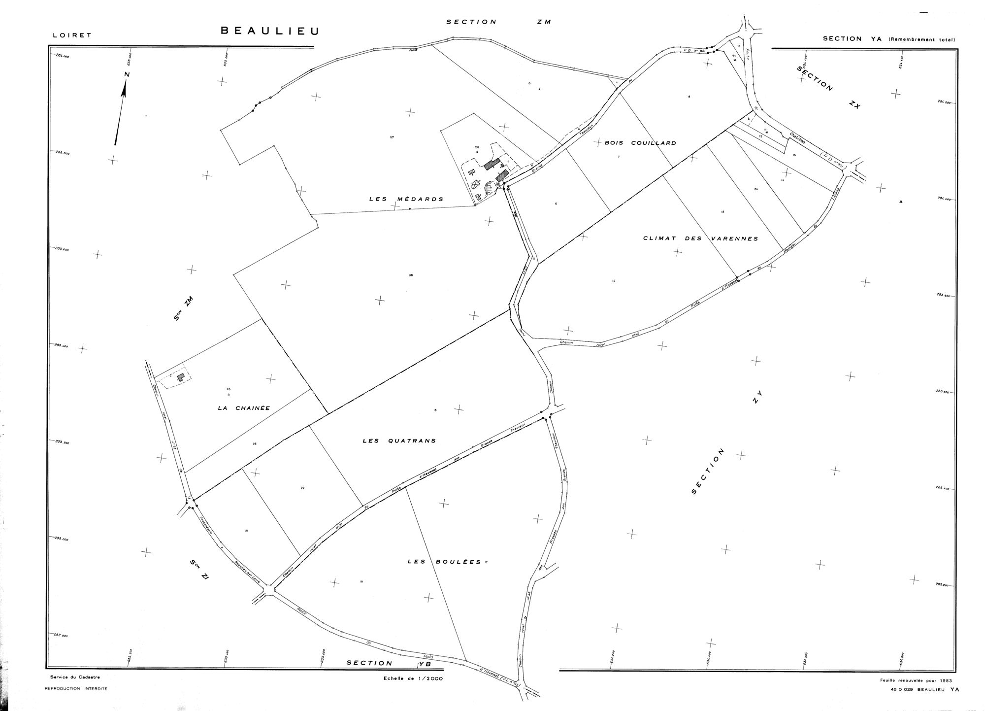 Beaulieu-sur-Loire - Sections