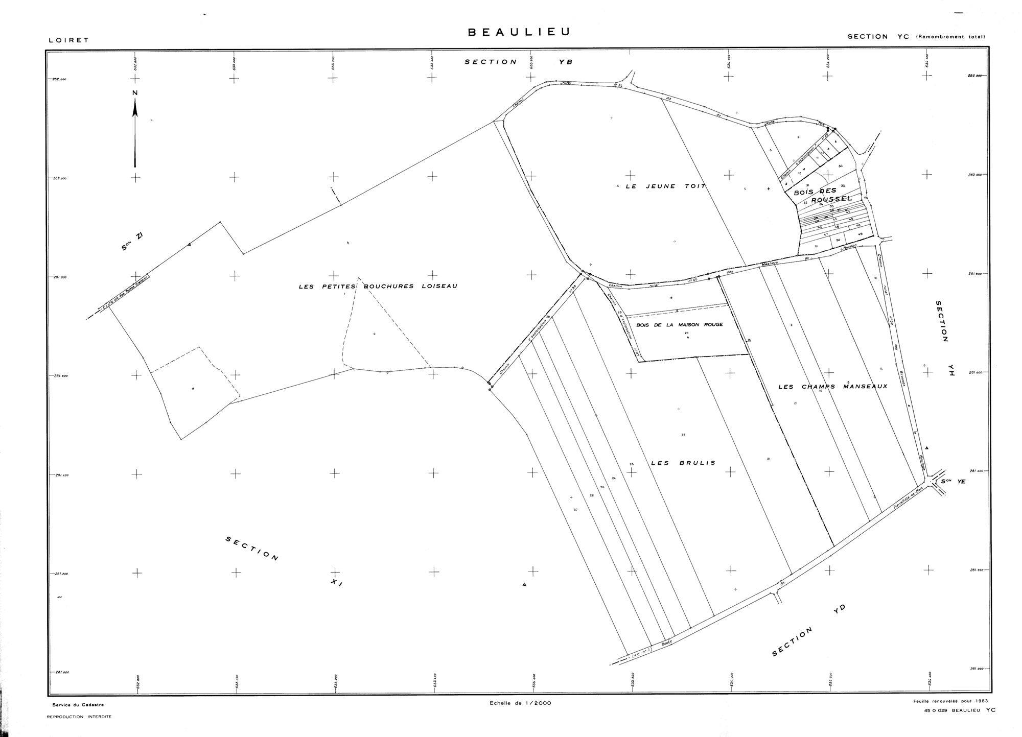 Beaulieu-sur-Loire - Sections