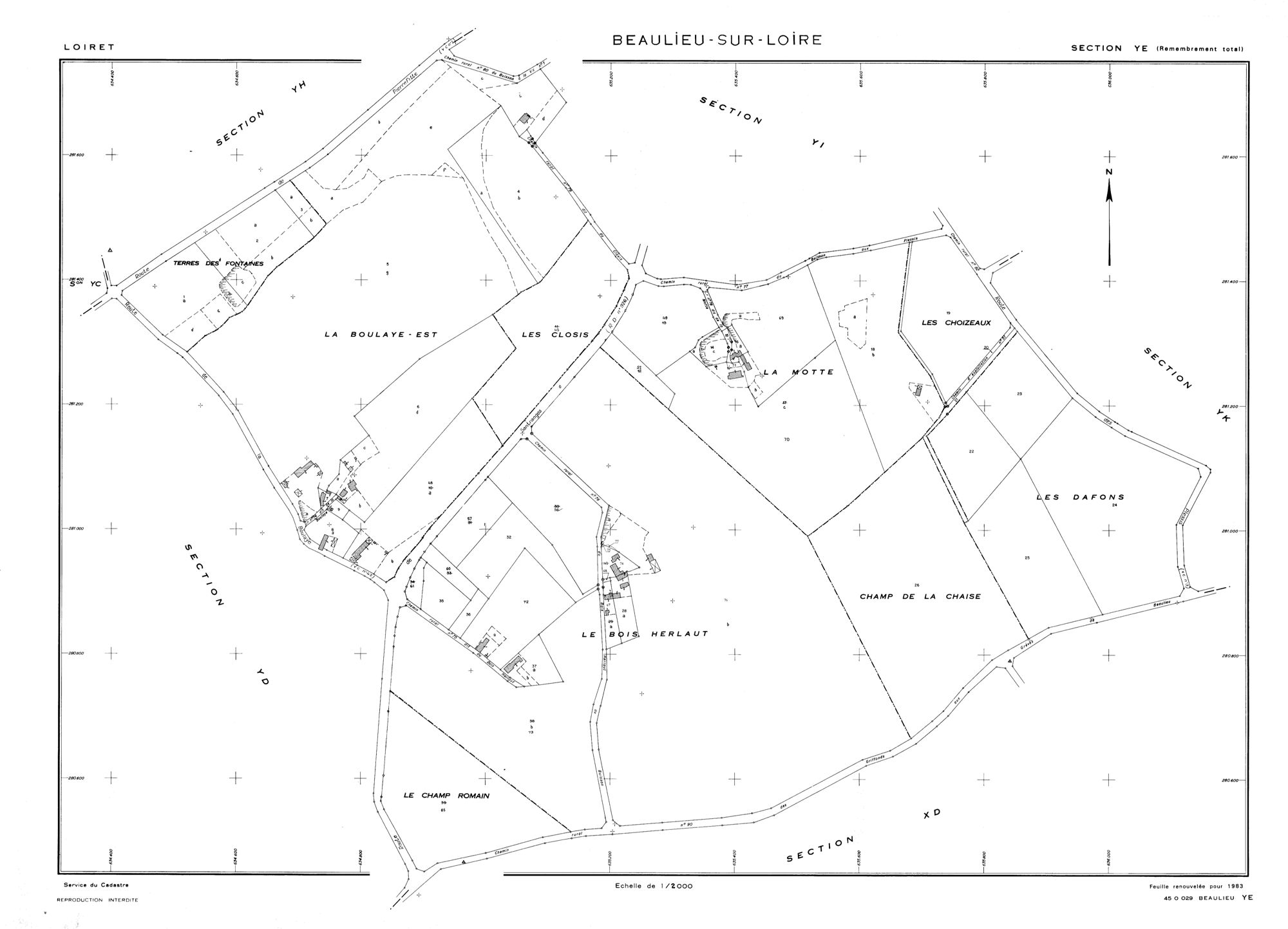 Beaulieu-sur-Loire - Sections