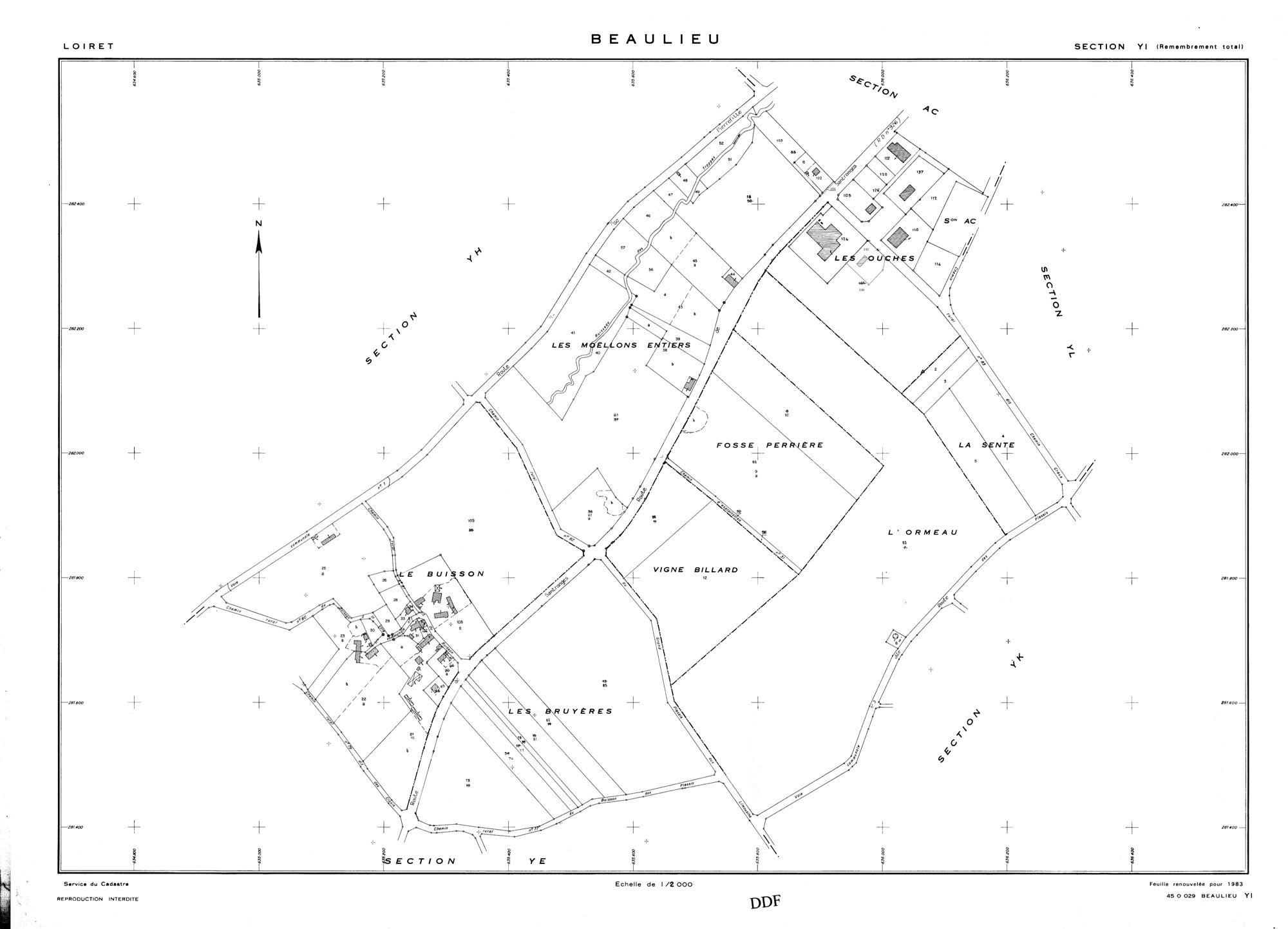 Beaulieu-sur-Loire - Sections