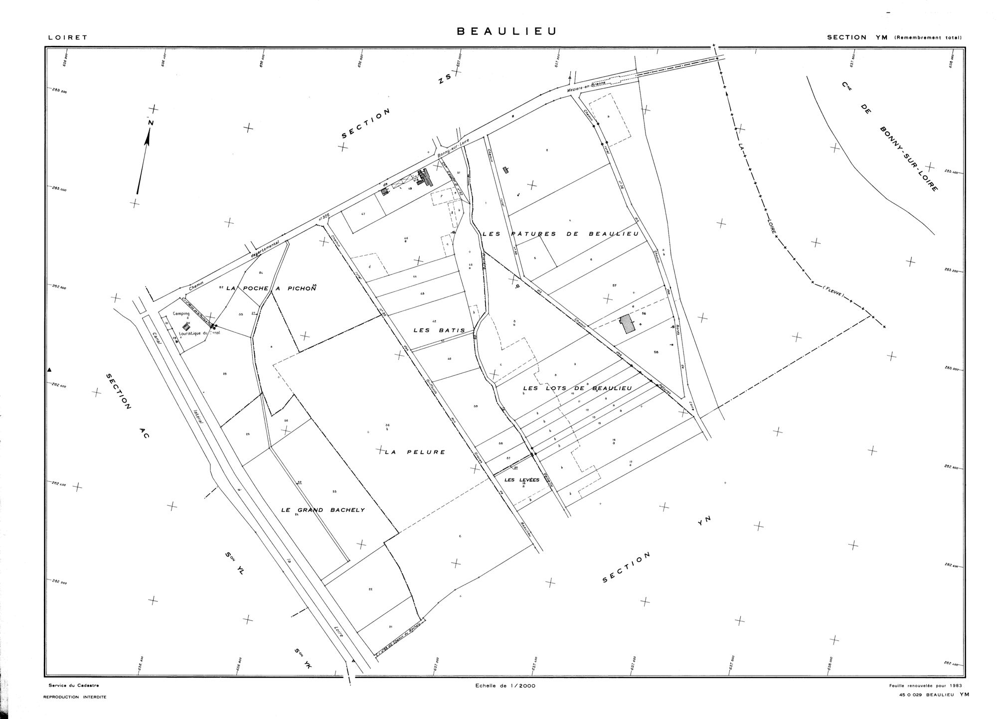 Beaulieu-sur-Loire - Sections