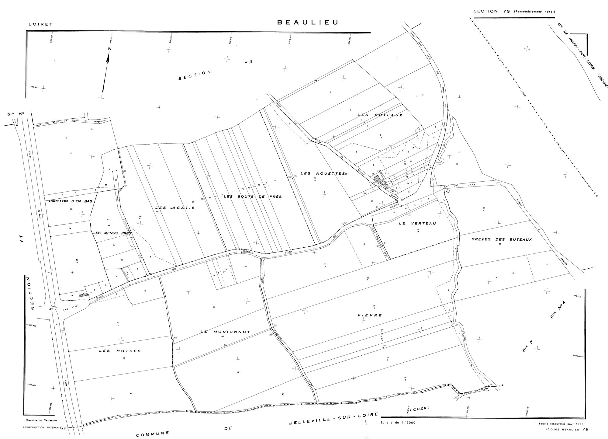 Beaulieu-sur-Loire - Sections