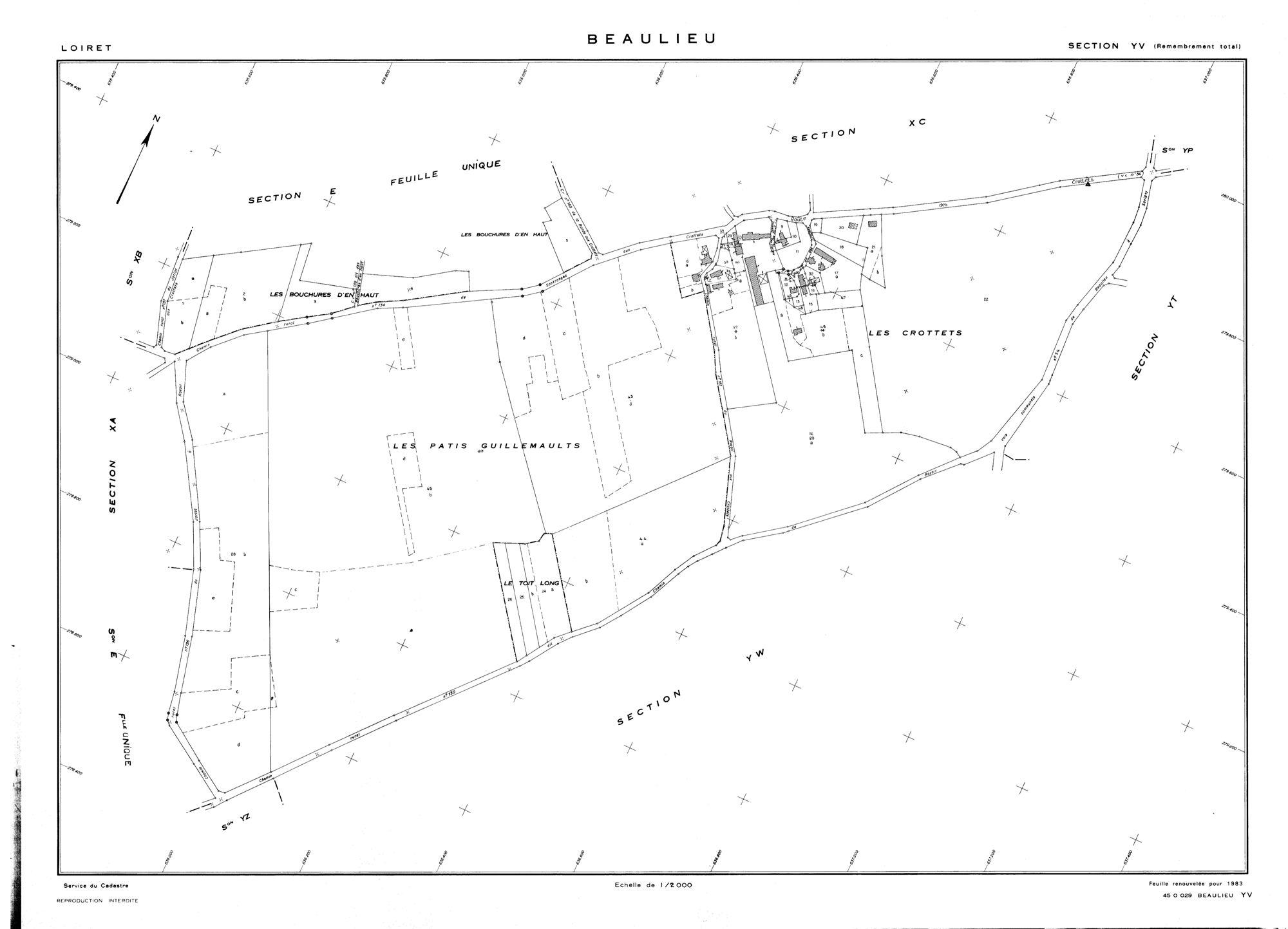 Beaulieu-sur-Loire - Sections