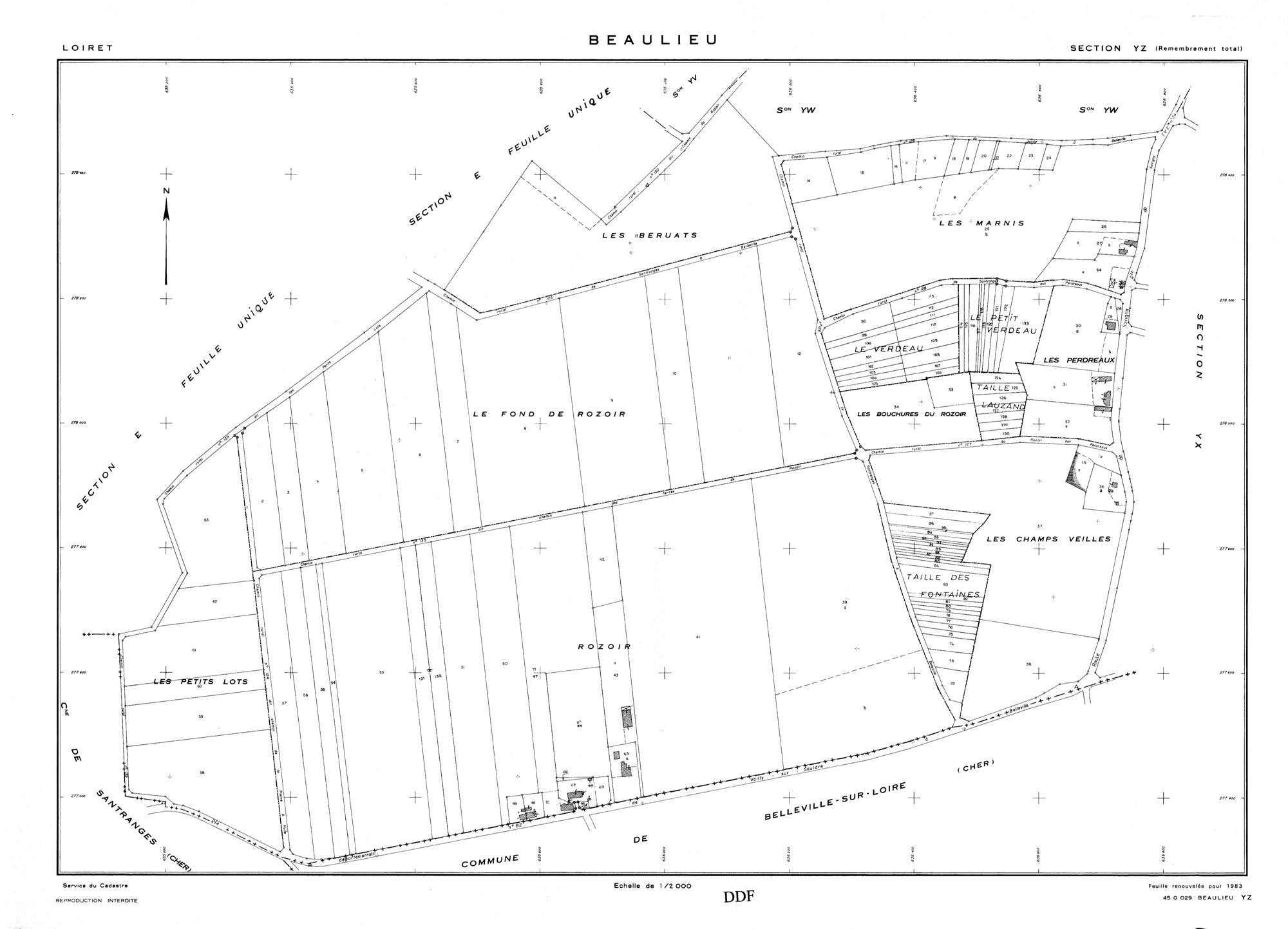 Beaulieu-sur-Loire - Sections