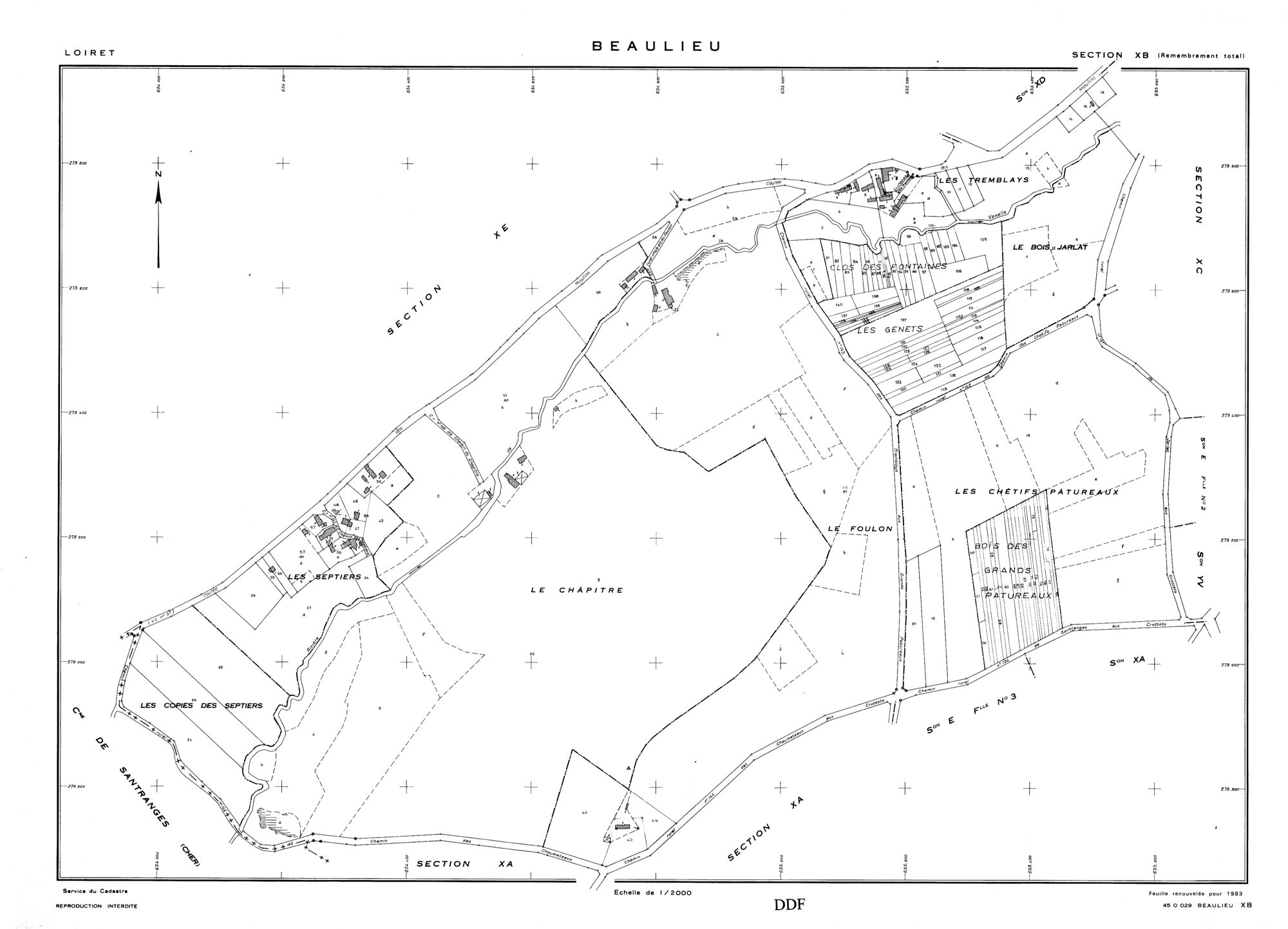 Beaulieu-sur-Loire - Sections